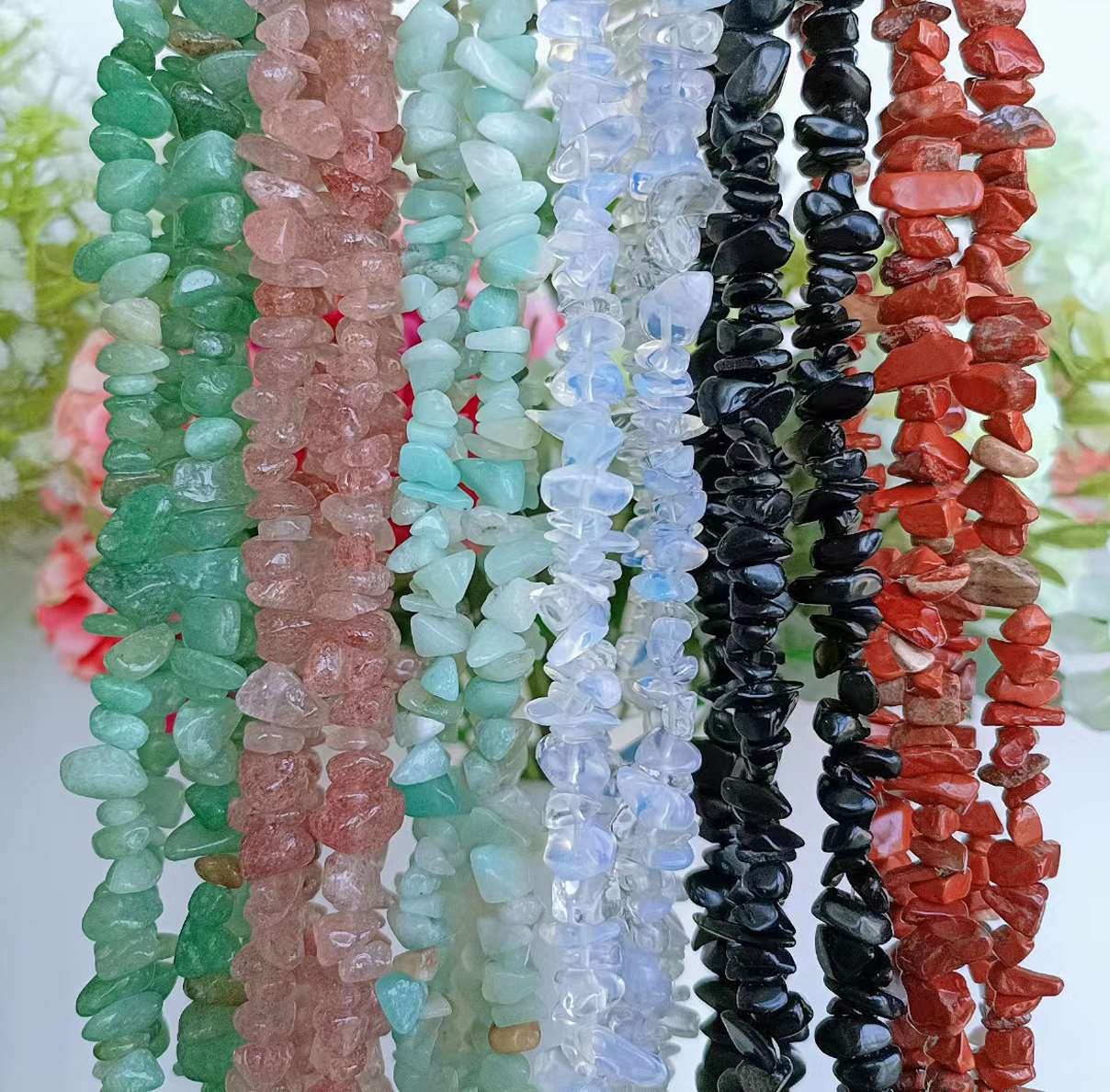 LAIDANLA Amazonite 400pcs Natural Chip Stone Beads 5-8mm Healing Crystal Irregular Gemstones Drilled DIY Loose Rocks Bead Crystal for Bracelet Earrings Necklace Jewelry Making Crafting