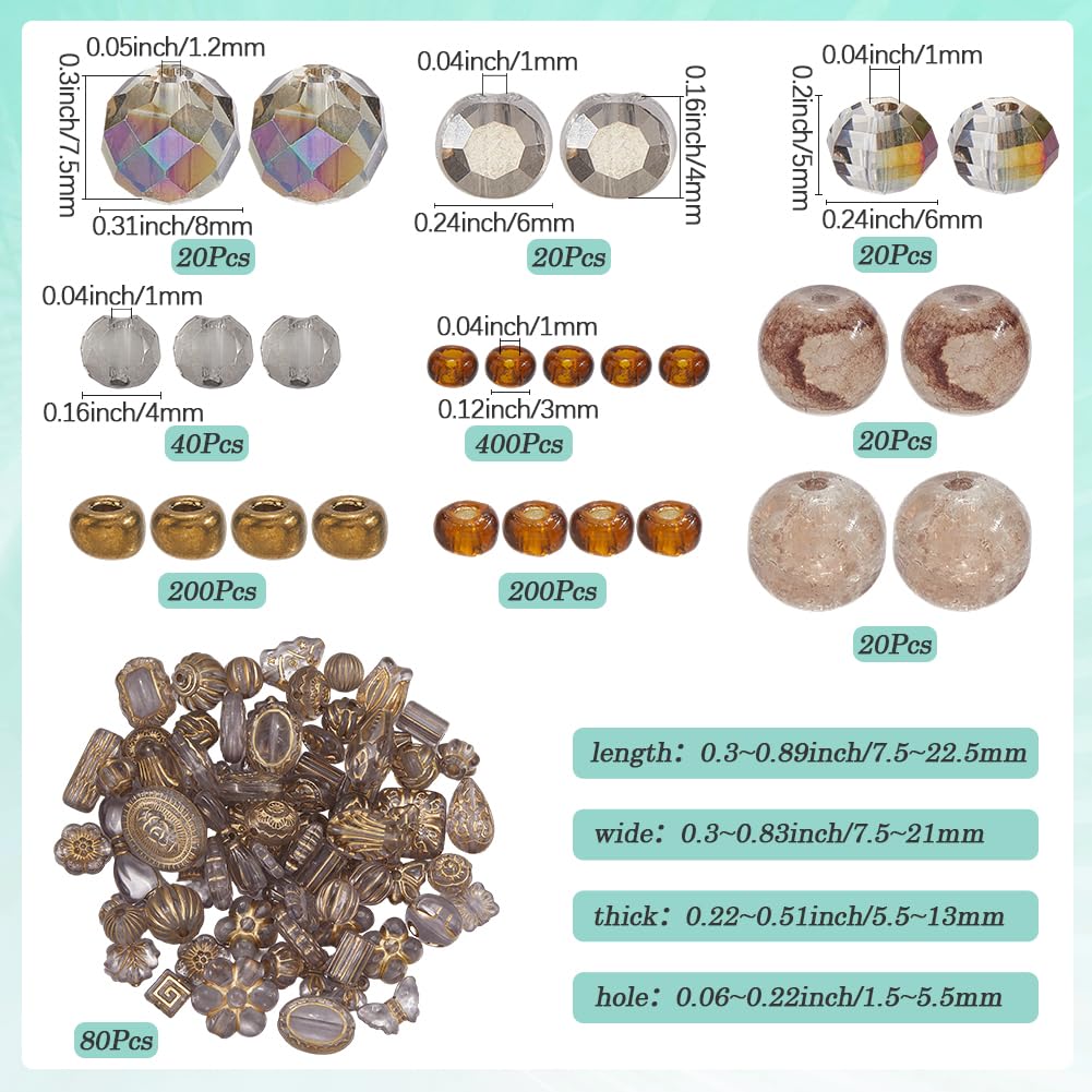 SUNNYCLUE 1 Box About 175g Assorted Glass Beads Bulk Grey Acrylic Beads Bulk Mixed Shape Crystal Plated Seed Round Loose Spacer for Jewelry Making Charms Necklaces Bracelet Supplies Adult Women