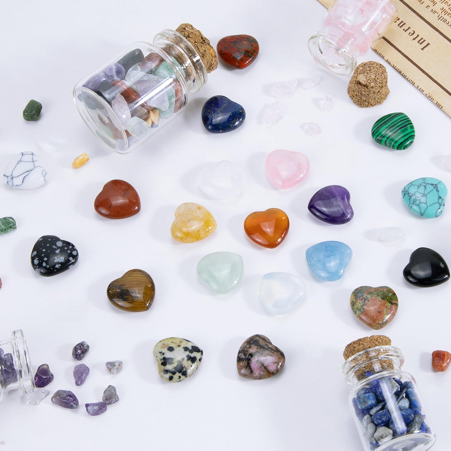 NUKAYAI 20PCS Amethyst Crystals Healing Stones Love Heart Shaped Polished Crystal Natural Purple Cute Pocket Thumb Reiki Wholesale Set Balancing Meditation Mothers Day Bulk Gifts for Women