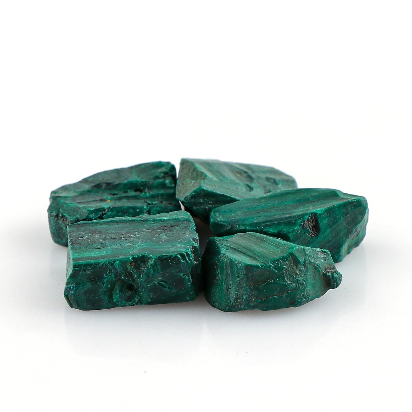 CRYSTALINES Wholesale 5pcs Natural Raw Malachite Gemstones, DIY Jewelry Making, High Grade Supply, Chakra Healing Crystals, Gem Collection, Rough Stones