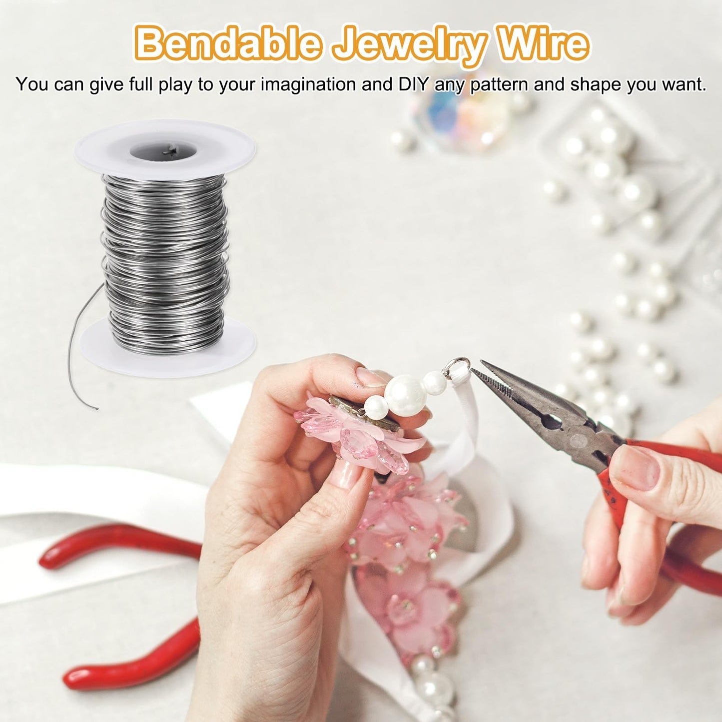 M METERXITY 18 Gauge Stainless Steel Craft Wire, 1.0mm 131 ft Bendable Floral Snare Wire for Jewelry Making/Sculpting/Armature Crafting/Floral Bonsai/DIY Crafts