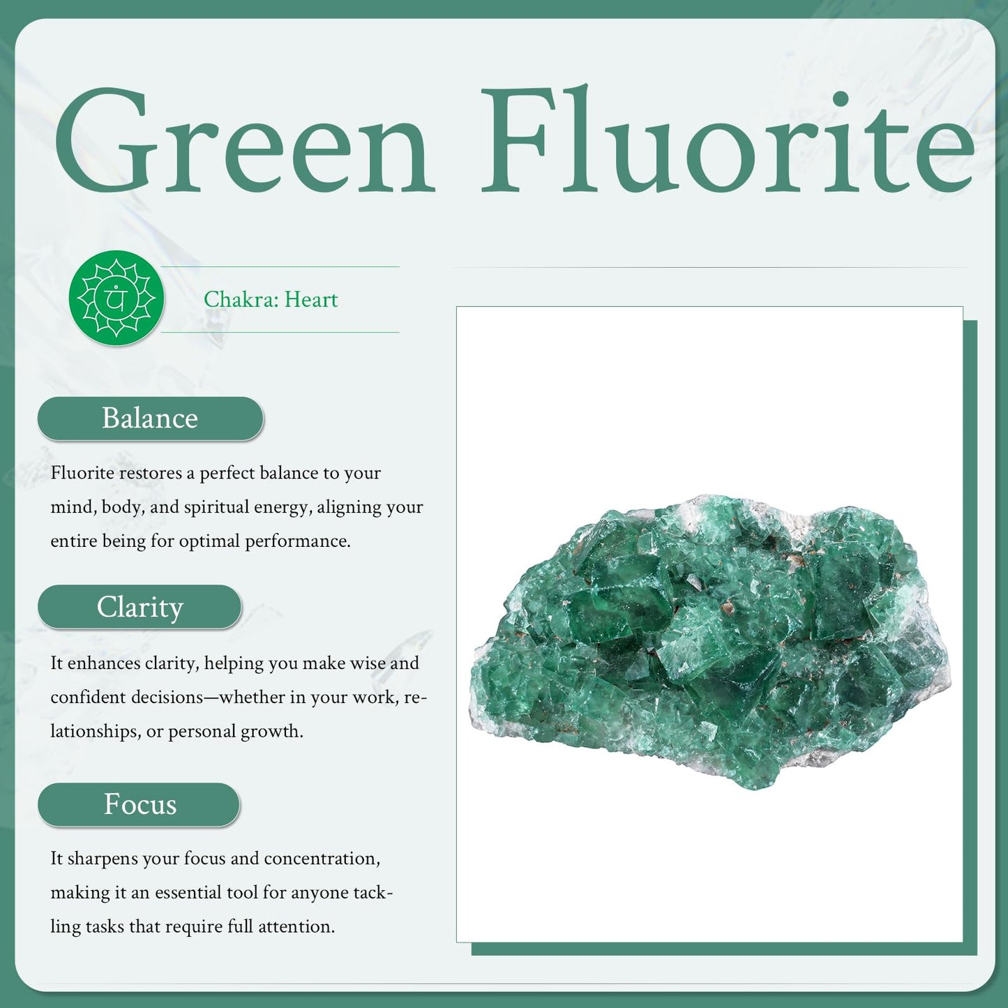 Sportmusies Natural Green Fluorite Crystal Cluster Mineral Specimen Decoration for Home Office, Raw Stone for Healing Meditation Yoga, 1.77-5.31 inches