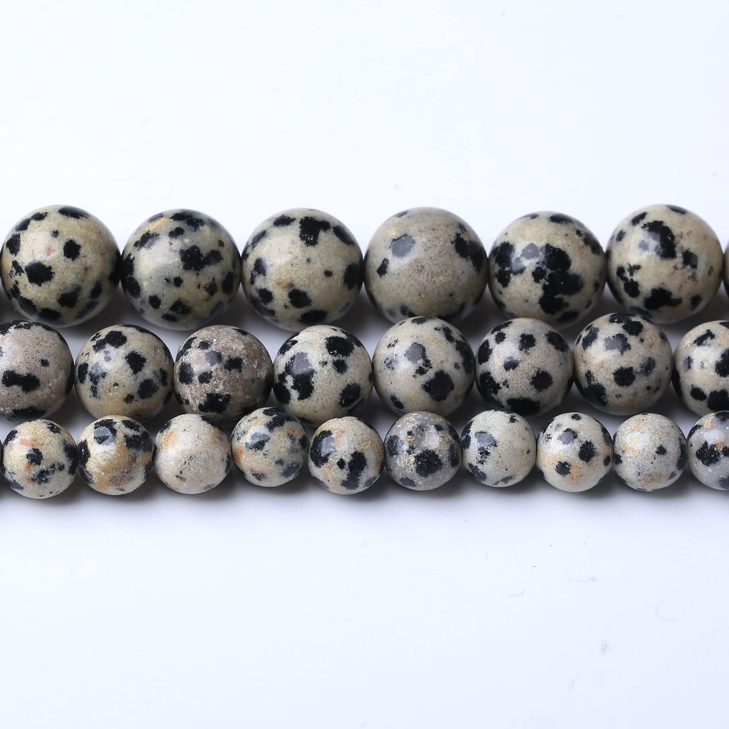 60PCS 6MM Natural Dalmatian Jasper Stone Beads Energy Healing Beads for DIY Jewelry Bracelet Necklace Making for Jewelry Making15Inch