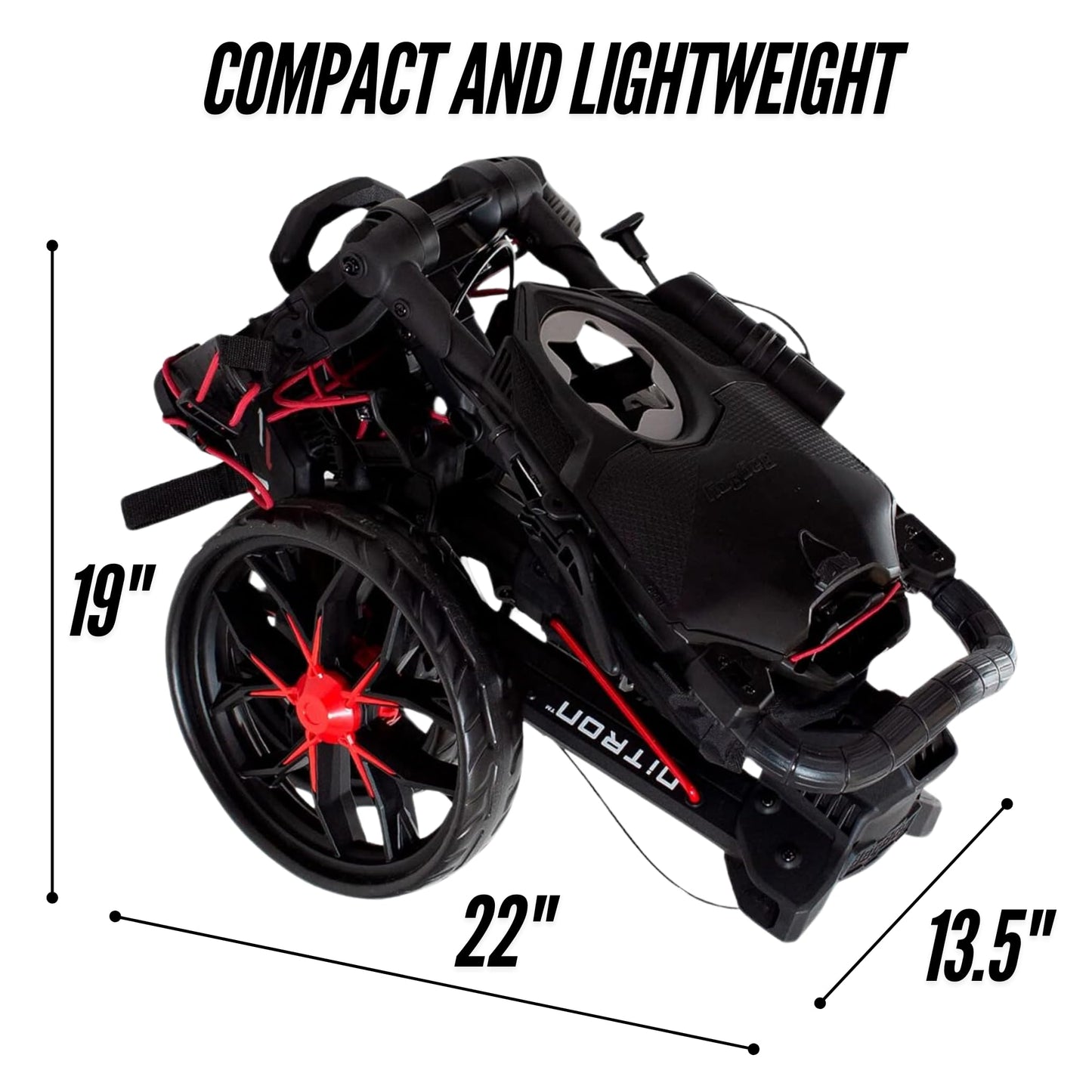 Bag Boy Nitron Golf Push Cart, Black/Red