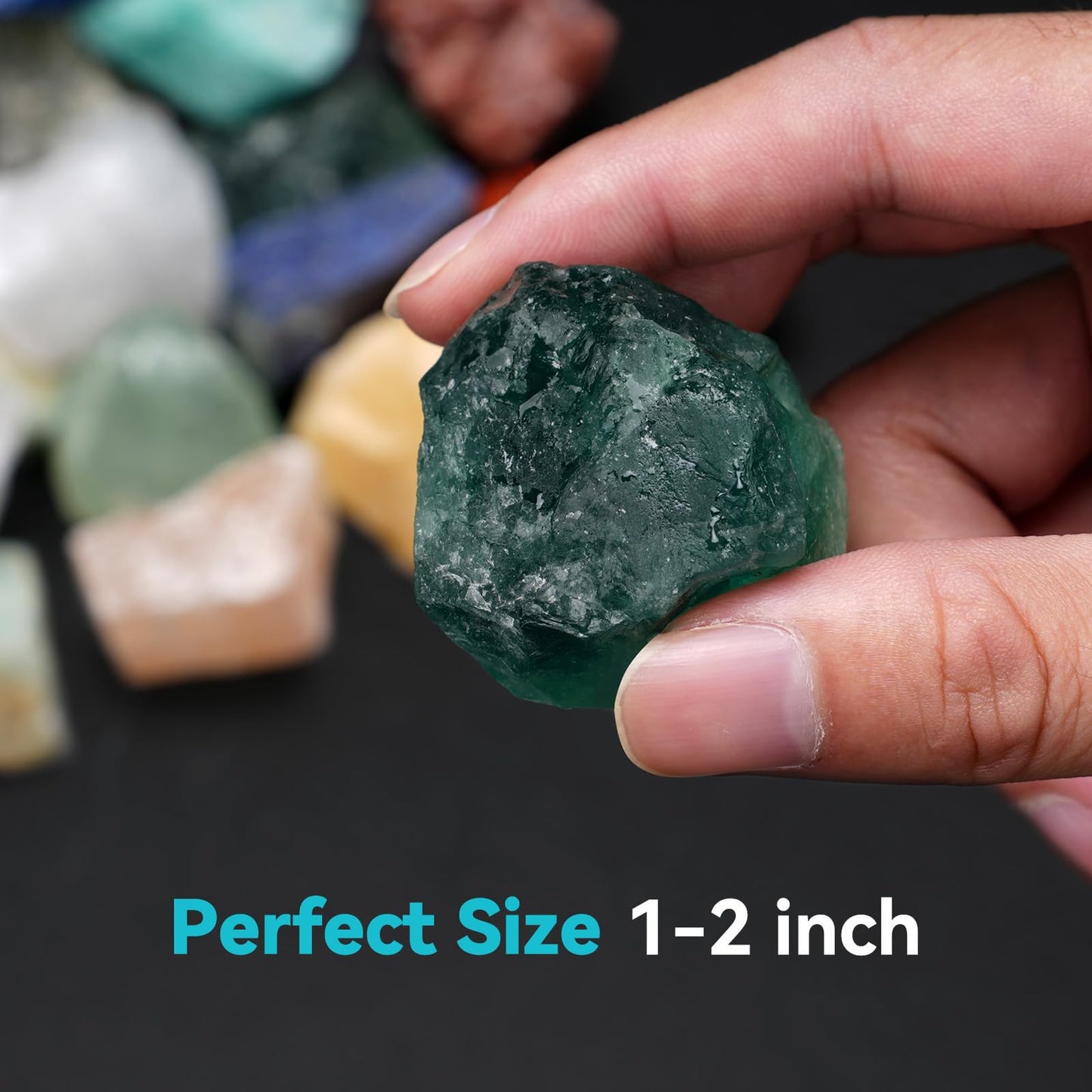 Rahato 5 lbs Rocks for Tumbling, Mix Large 1-2 Inch Crystals and Healing Stones, Raw Gemstones for Polishing Wicca & Reiki Crystal Healing, Rough Rock for Collection, Decoration