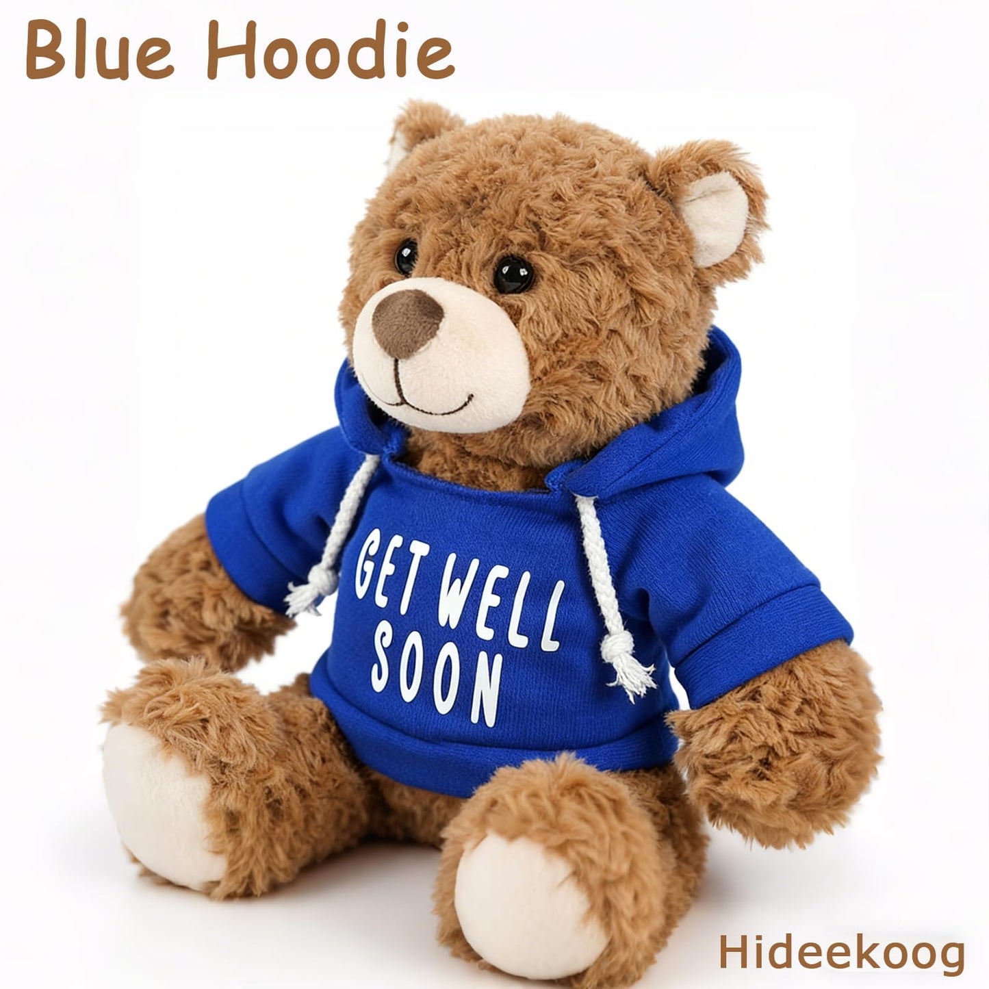 Hideekoog 2 Pcs Classic Teddy Bears Plush Dolls 8.7 Inch Stuffed Bear Animal Set Hoodie-Wearing Bear with Get Well Soon Valentine’s Cozy Bear for Girlfriend Girls Kids Baby Gift (Pink + Blue)