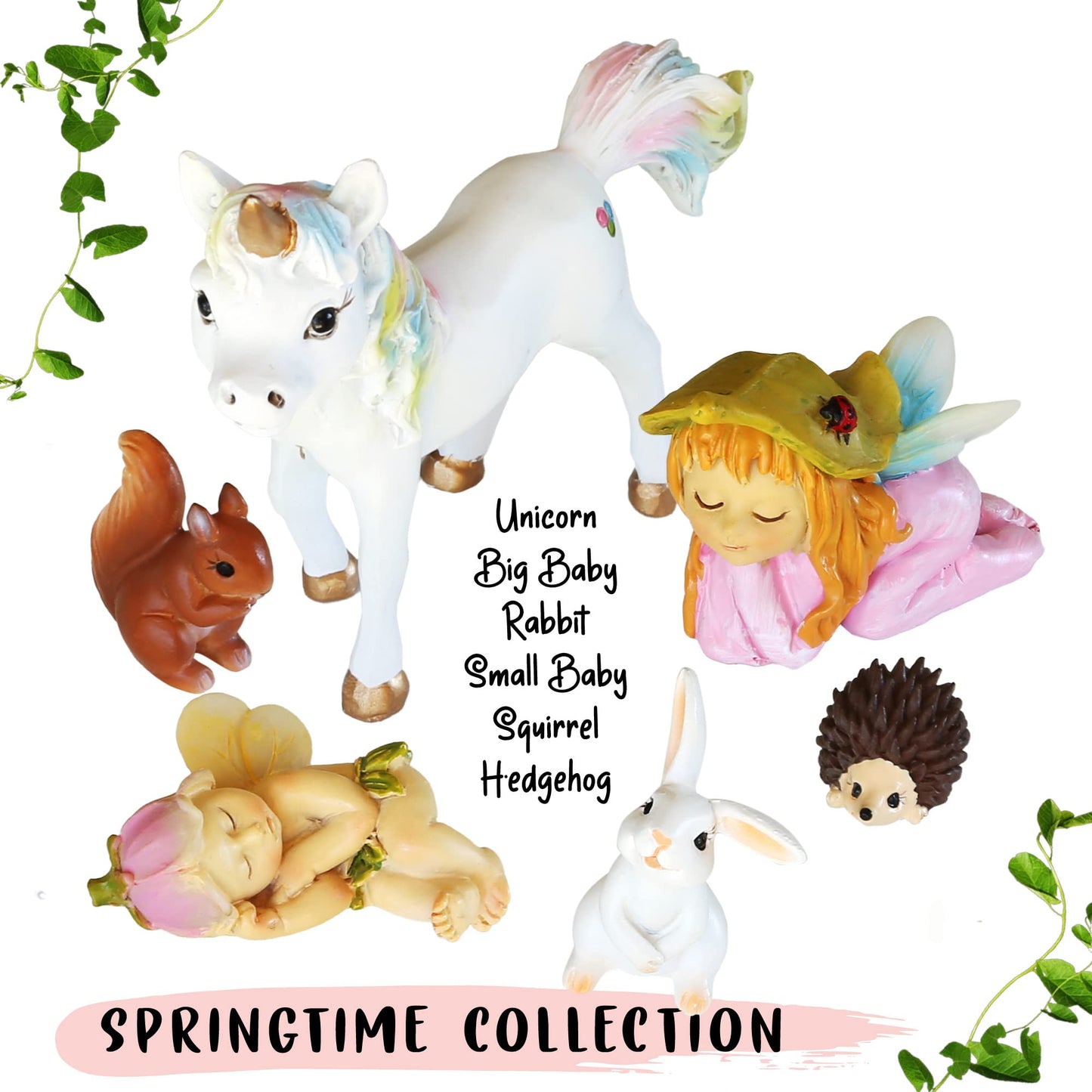 WILD PIXY Miniature Baby Fairy Garden Figurine Set – Decorative Fairy Garden Ornaments with Baby Animals & Fairies – Indoor & Outdoor Décor, Presented in Premium Gift Box