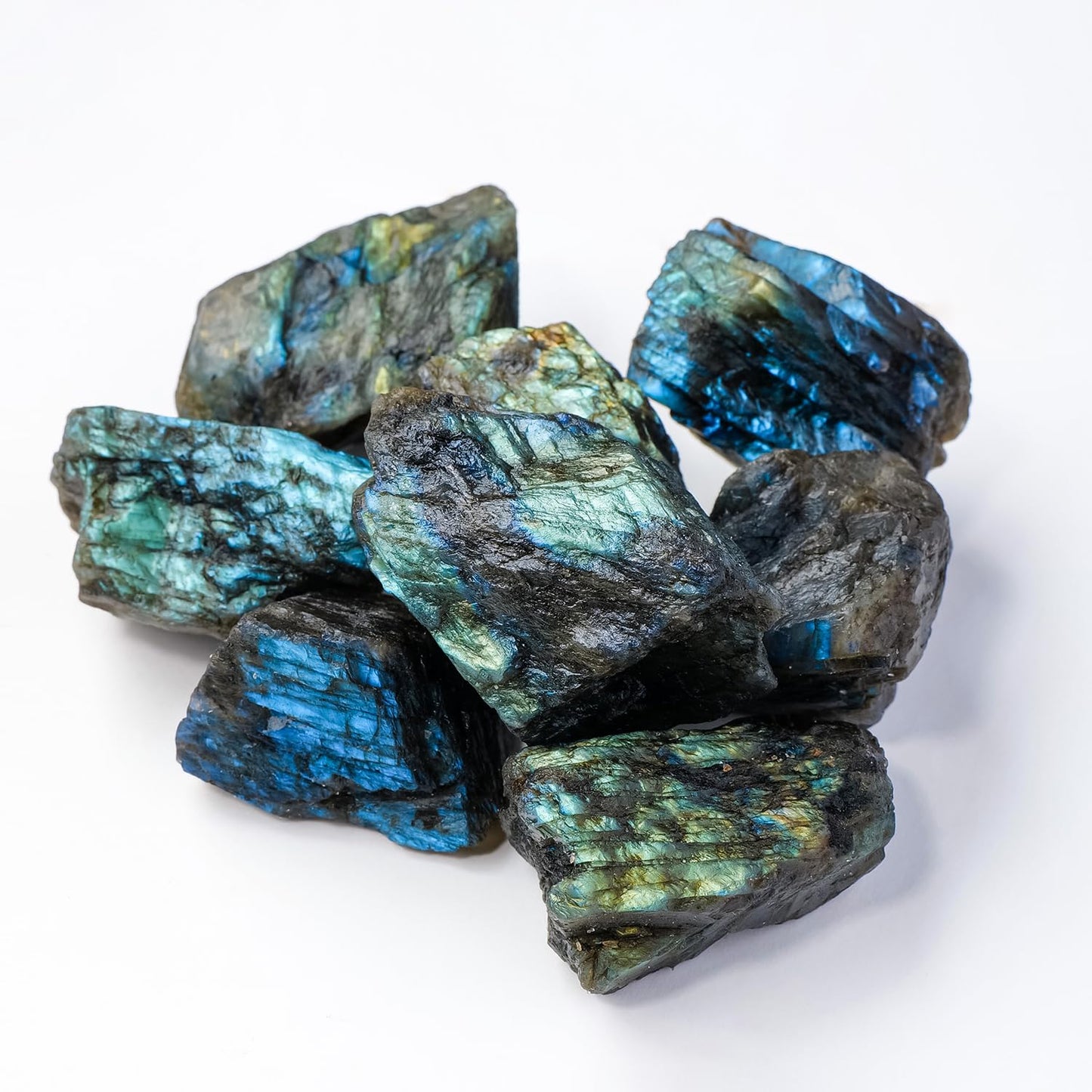 Apengshi 1.2-2'' Labradorite Raw Stone Natural Crystal Healing Crystal and Stone Rough Rocks for Fountain Home Garden Decor Meditation