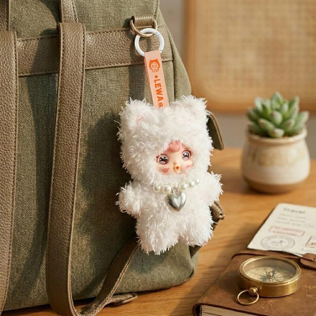 Plush Blind Box, Kawaii Cute Mini Plush Doll Keychain, Random 1 of 7 Styles with Secret Edition, Movable Eyes Design, Collectible Plush Figure Toys, Gift for Kids Girls Teens & Adults (Single Box)
