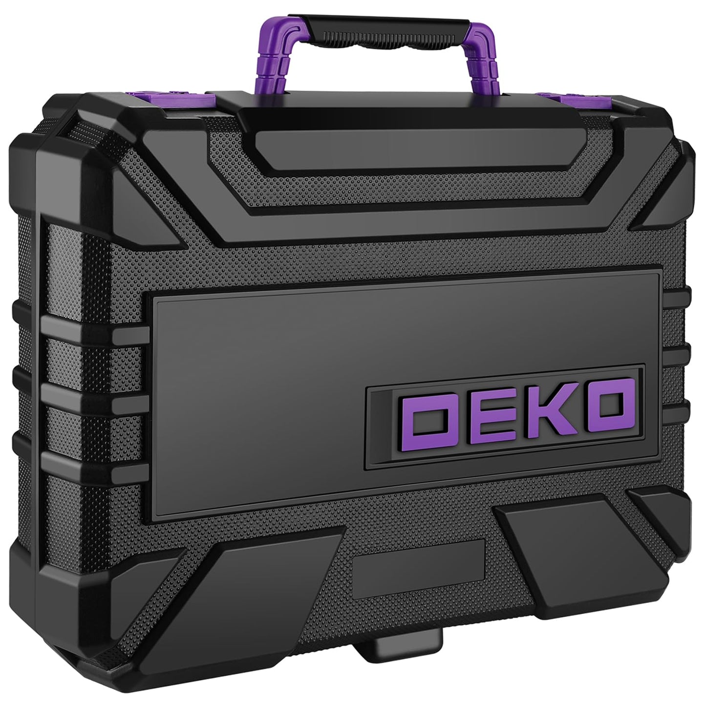 DEKOPRO Tool Set: Tool Kit with 8V Cordless Drill, Hand Toolbox with storage case, Tool set for Home Repairs 126 Piece, Purple