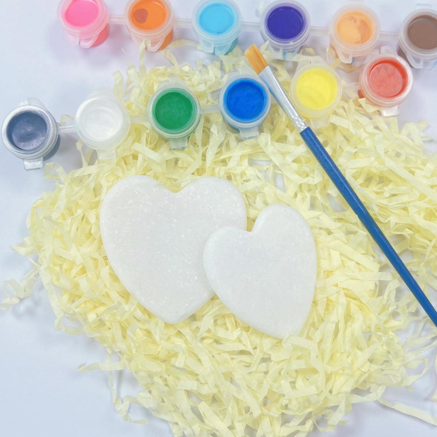 Lifetop 12PCS White Heart Shaped Rocks for Painting, Medium & Small Heart Rocks to Paint, 2.0/2.4in Flat Painting Stones,Smooth Kindness Rocks for Crafts, DIY,Garden Decoration,Holidays