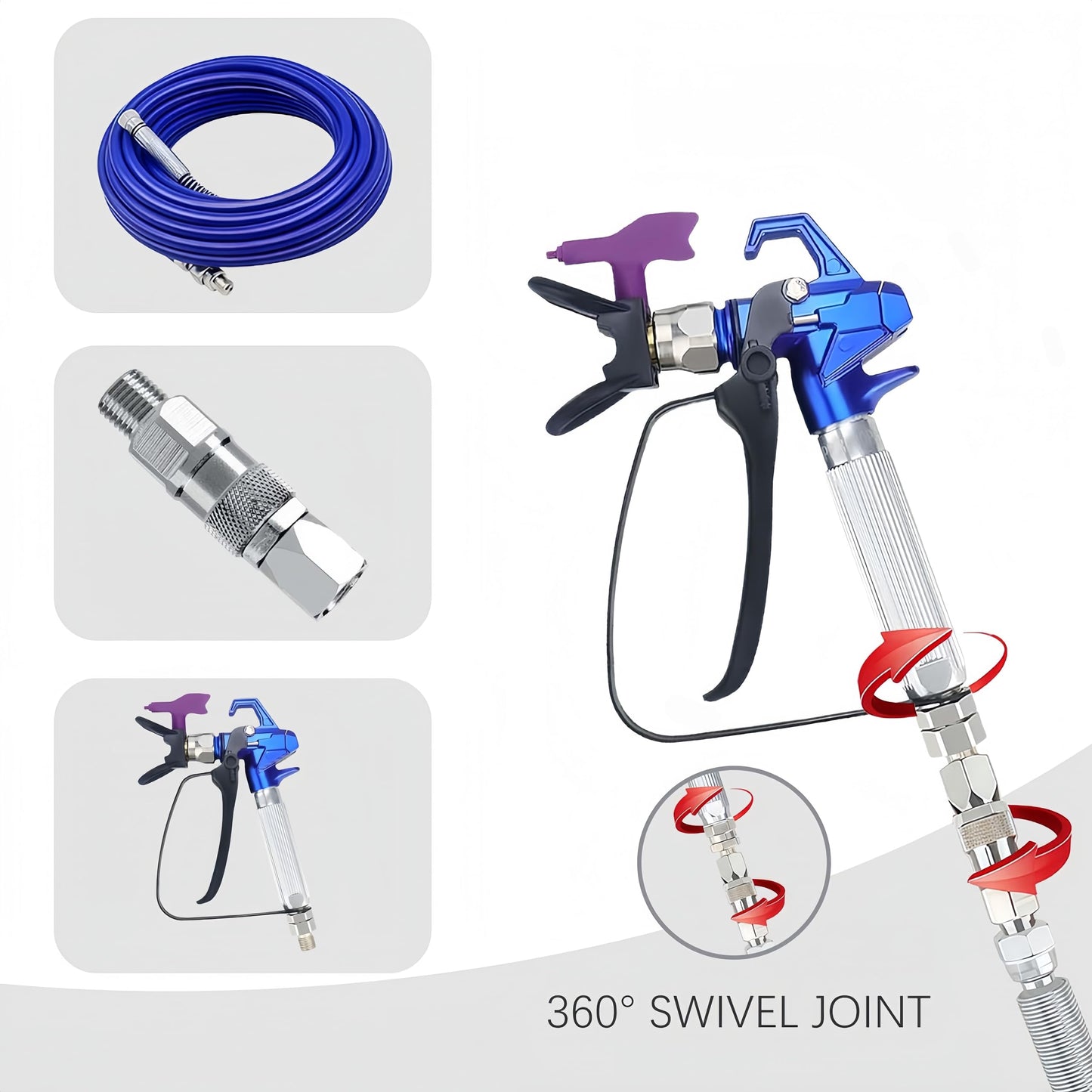 1pcs 288716 3/4-Inch Inlet Strainer & 3pcs 288749 60-Mesh Spray Gun Filters & 1pcs Sprayer Joint 1/4-Inch 360 Degrees Rotate Stainless Connector Fits Graco Paint Sprayers Gun（1+3+1PK ）