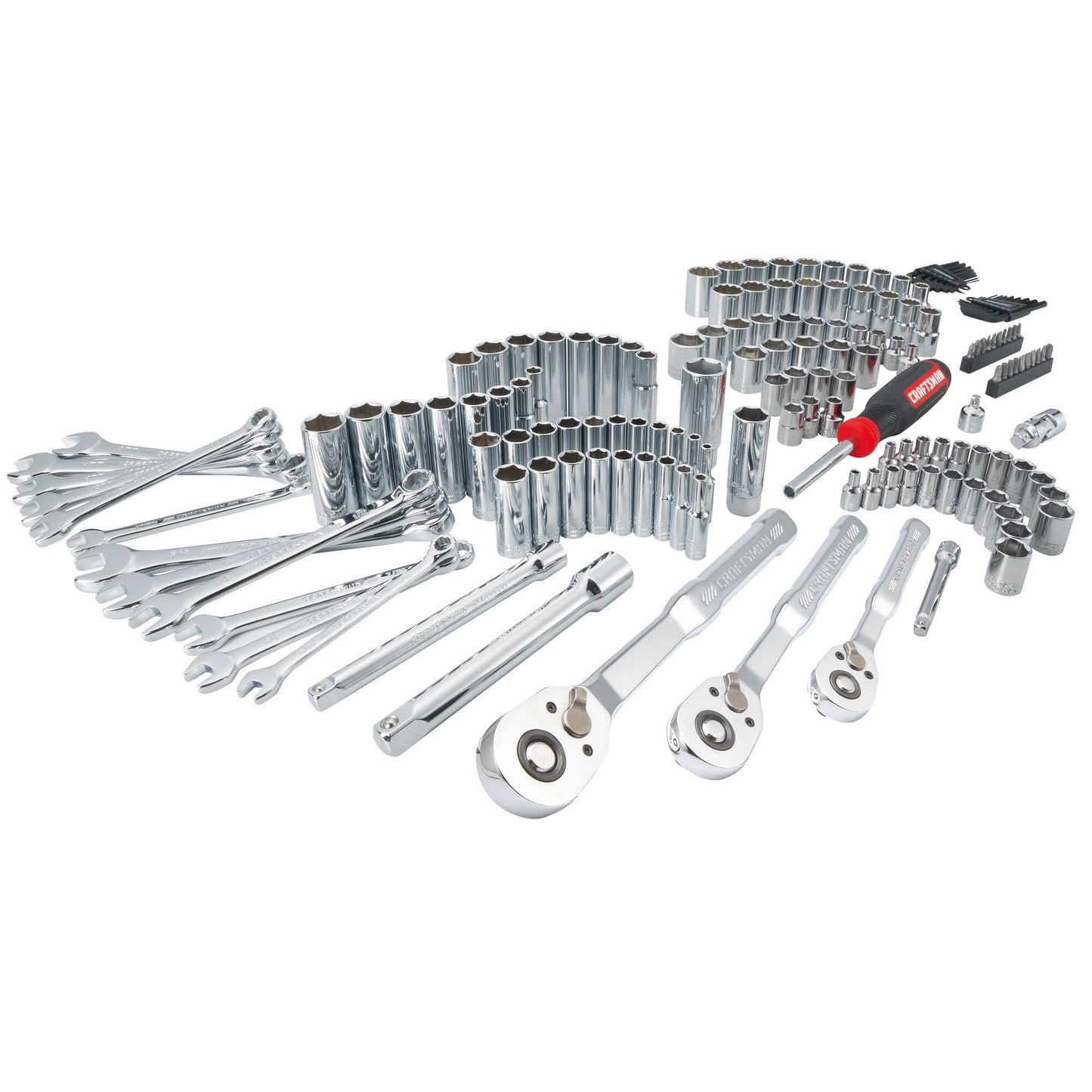 CRAFTSMAN Socket Set, 159 Piece Socket Wrench Set Mechanics Tools 1/4-in., 3/8-in., and 1/2-in(, 6 Point and 12 Point (CMMT12125)