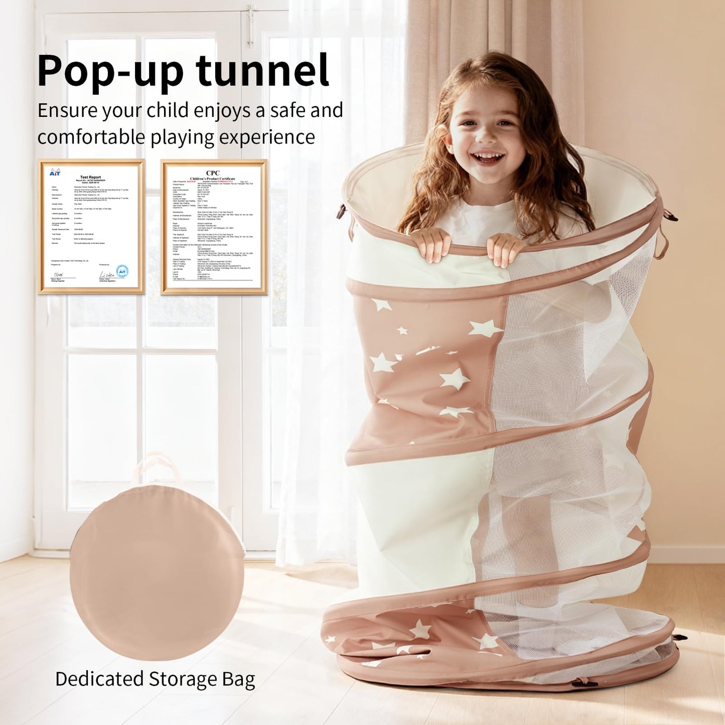 Sumbababy Tunnel Toys for Toddlers: Activity Tunnels for Young Children - Crawl Tunnels for Toddlers and Babies - Pop up Dog Tunnel