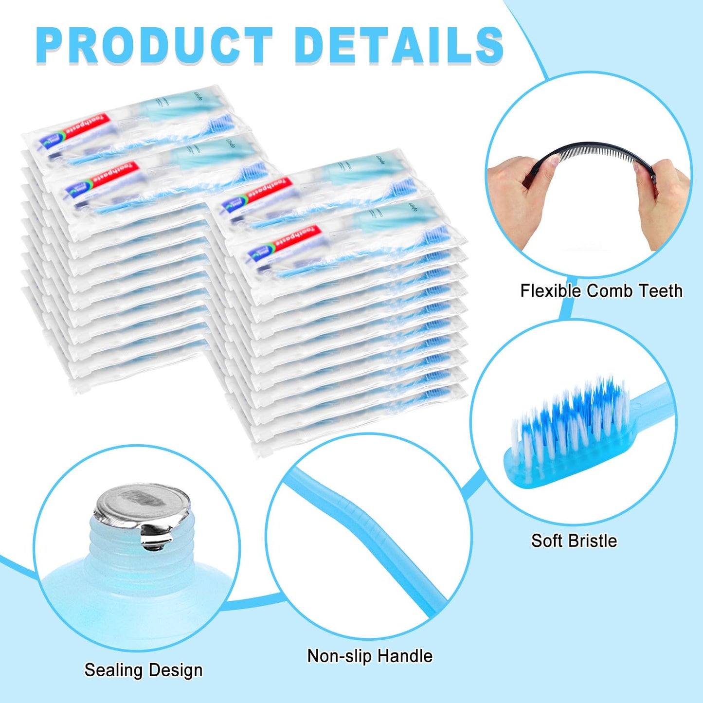 50 Kits Basic Toiletry Kits Homeless Personal Hygiene Kit Bulk Homeless Care Package Supplies Travel Toiletry Kit Homeless Hygiene Kit Bulk for Men Women Disposable Toiletry Kit(10-IN-1)