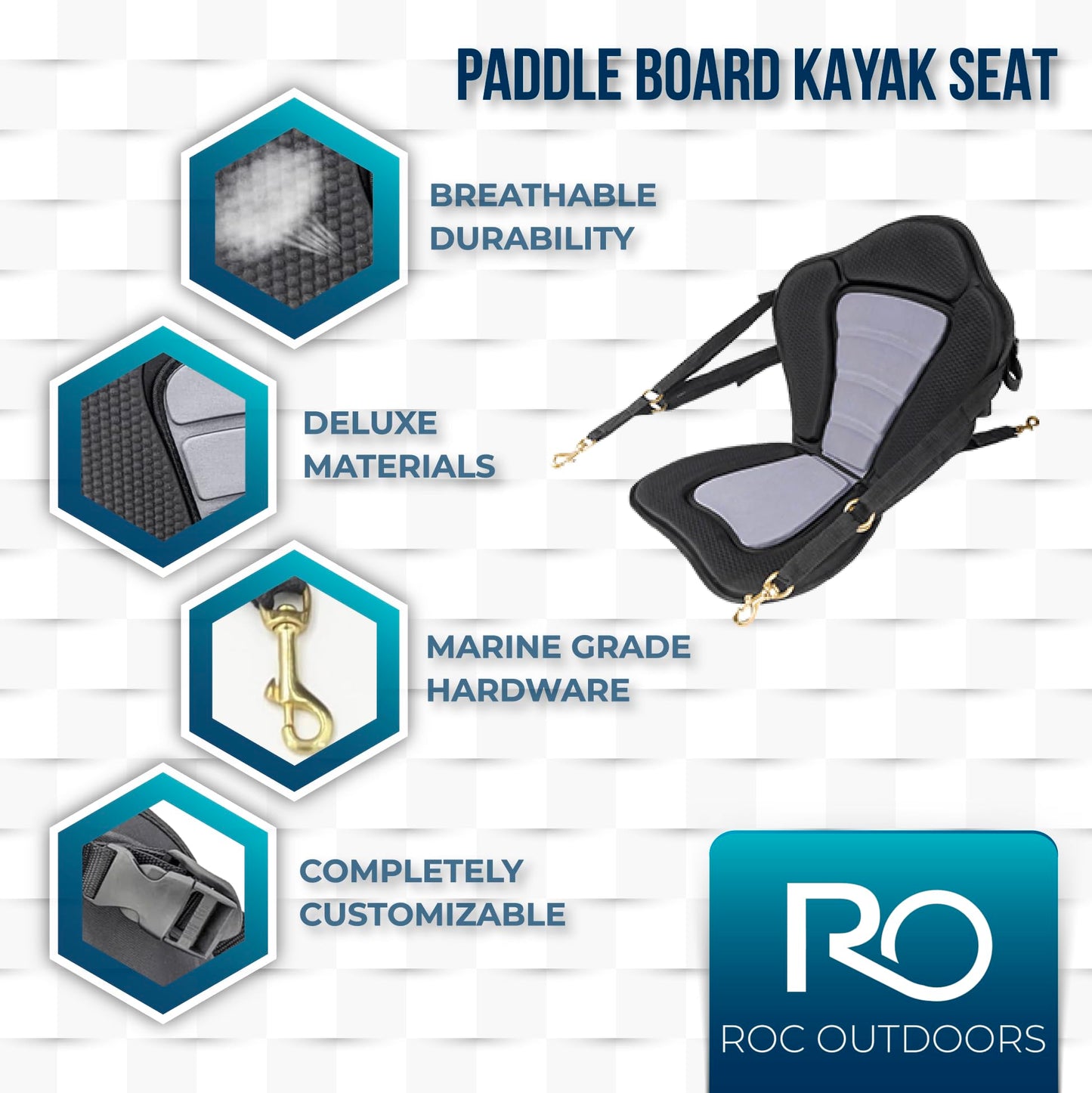 Roc Inflatable Stand Up Paddle Board 10' 6" with Premium SUP Paddle Board Accessories, Wide Stable Design, Non-Slip Comfort Deck for Youth & Adults (Cloudline W/Kayak Seat)