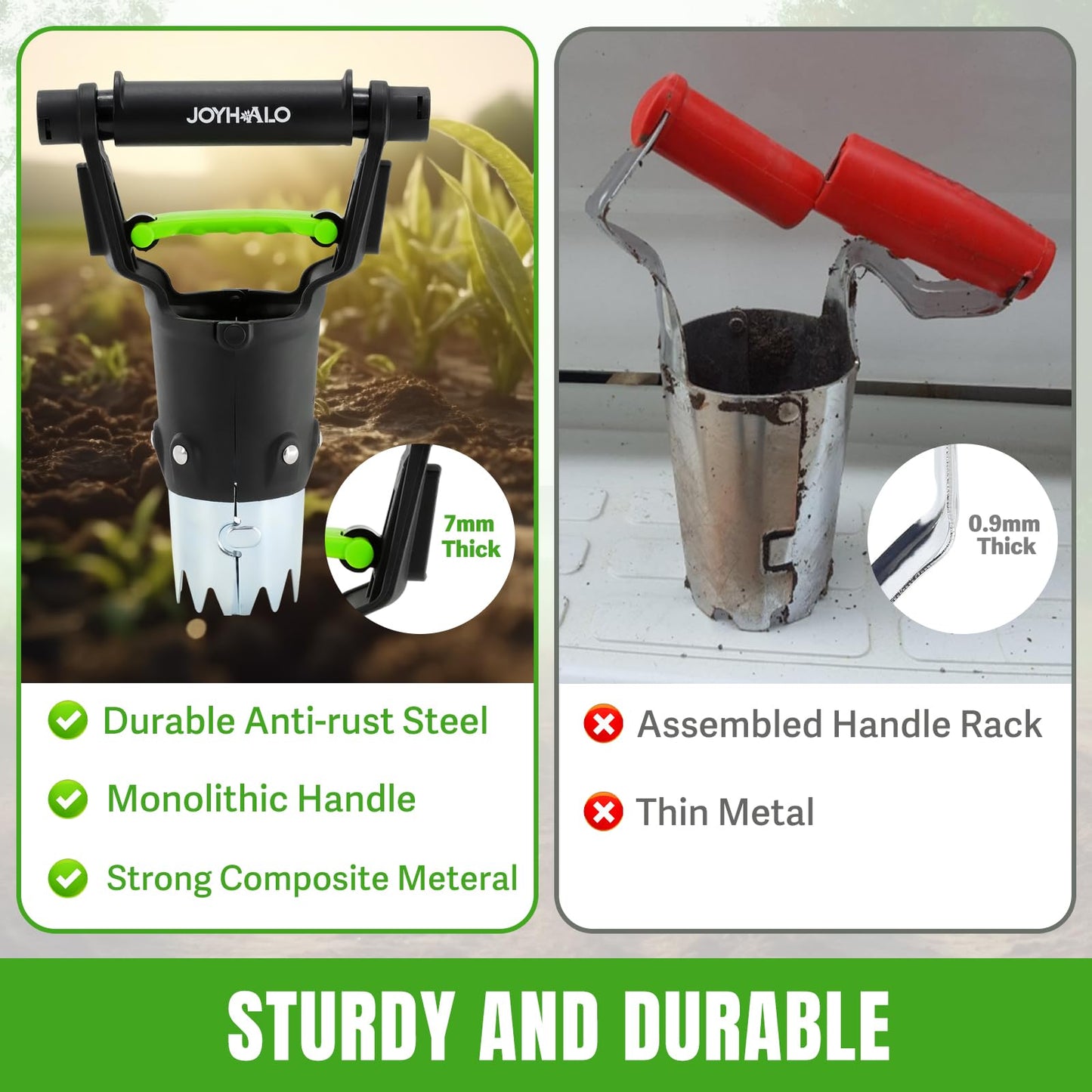JOYHALO Garden Bulb Planter Tool, 5 inch Depth Bulb Planting Tool, Gardening Garden Tools, Automatic Soil Release Bulb Planters for Plants Seeds & Bulbs Tulip Daffodils Dahlias Lilies Onions
