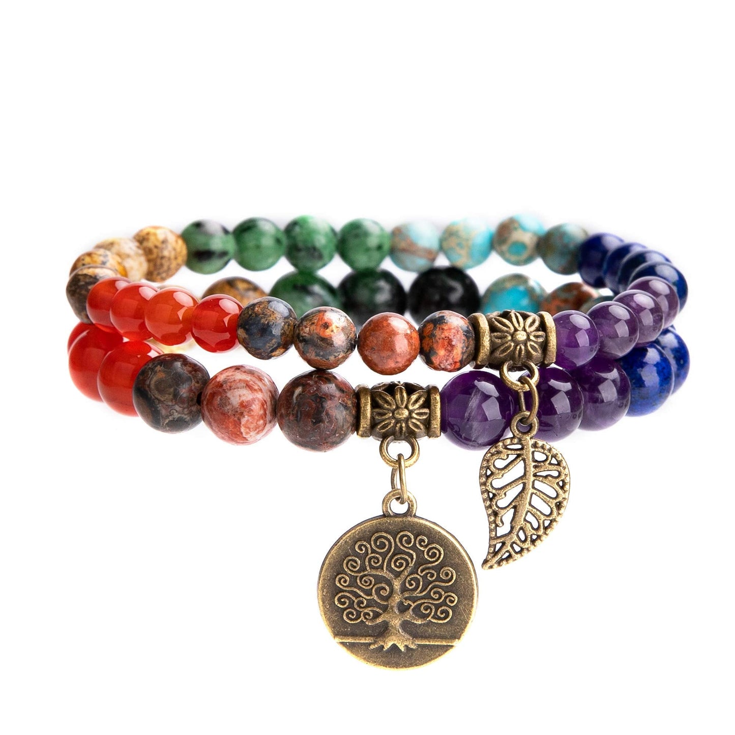 Bivei 7 Chakra Bead Bracelets for Women Yoga Meditation Energy Anxiety Healing Crystals Bracelets