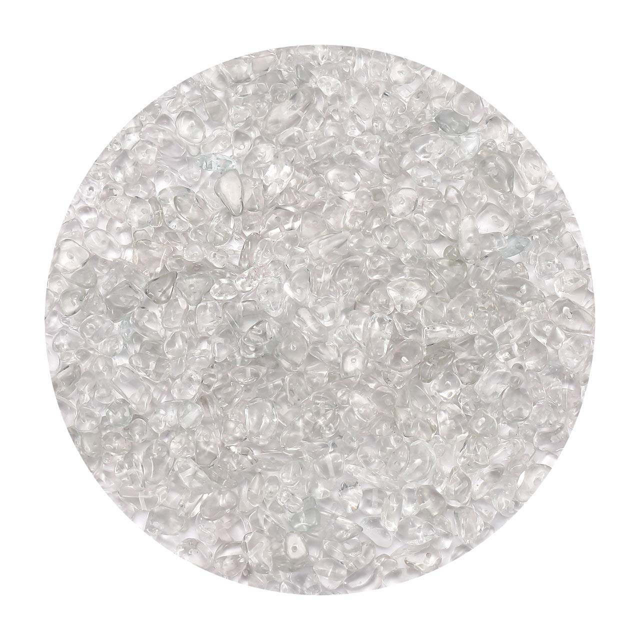 420PCS Chip Stone Beads Clear Crystal Quartz, Irregular Gemstones Healing Crystal Loose Beads Crushed Chunked Crystal Pieces Hole Drilled for DIY Art Crafts Jewelry Making (Clear Crystal Quartz)