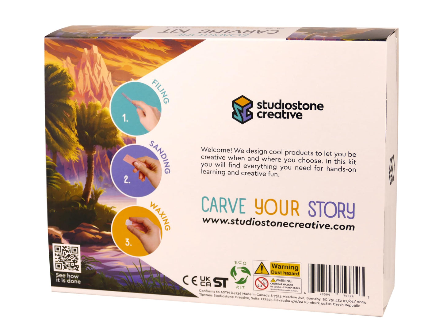 STUDIOSTONE CREATIVE DIY Arts & Crafts Carving Kit Kids Adults Tyrannosaurus (T Rex) Sculpture Soapstone