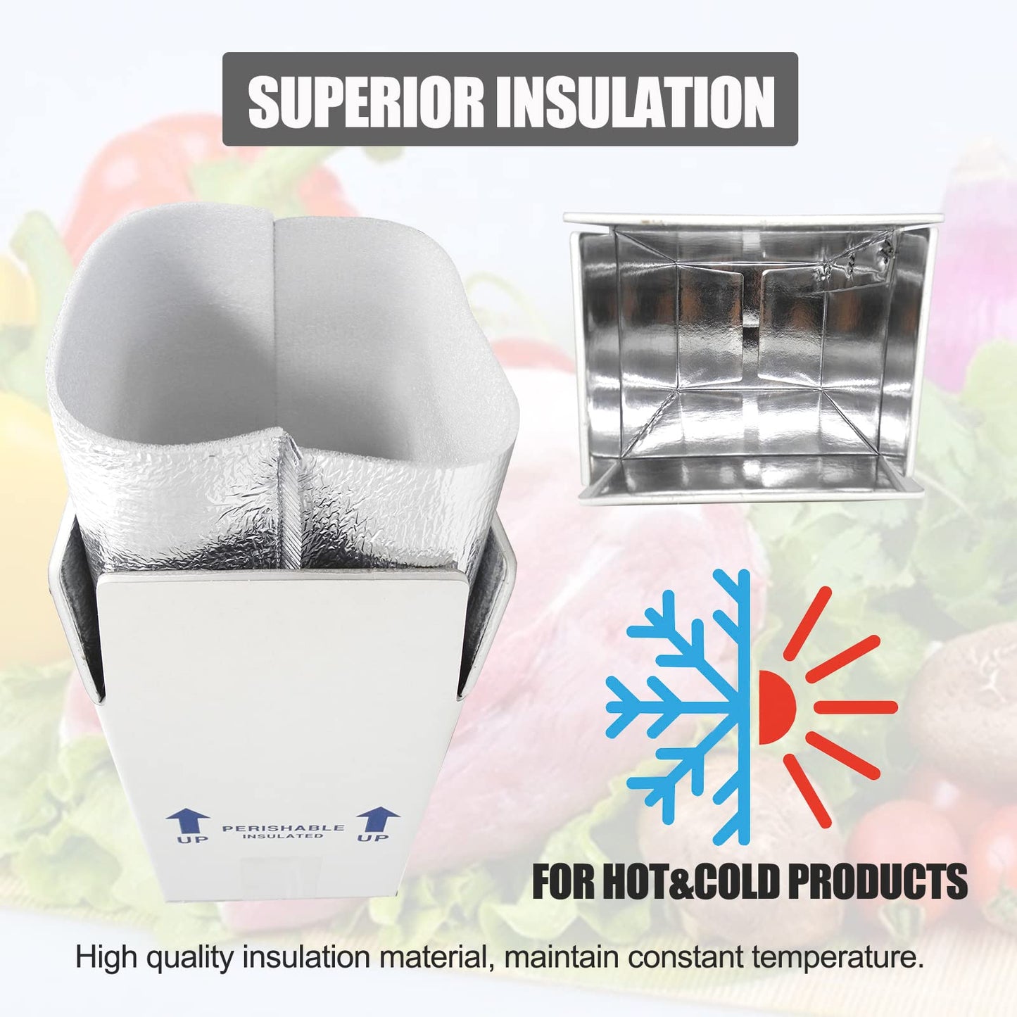 26x11x19" Insulated Shipping Box for Frozen Food, 4 Pack Cold Shipping Boxes Reusable Perishable Shipper Cooler Box for Mailing Double, Insulated Carton with Aluminum Foil Insulated Bag Liner