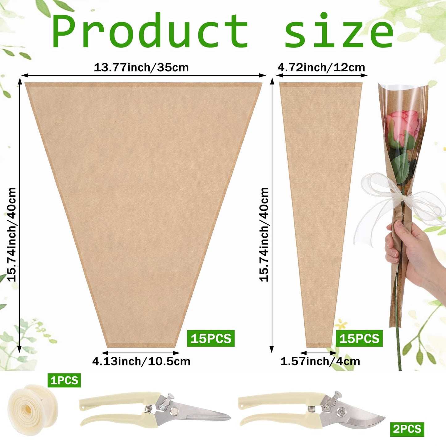 48 Pcs Floral Bar Bucket Set - Bloom Bar Supplies,6Pack White Flower Bucket Flower Packaging Gift Bags & Garden Shears for Valentine's Day, Weddings, and Bridal Party Centerpiece Decorations