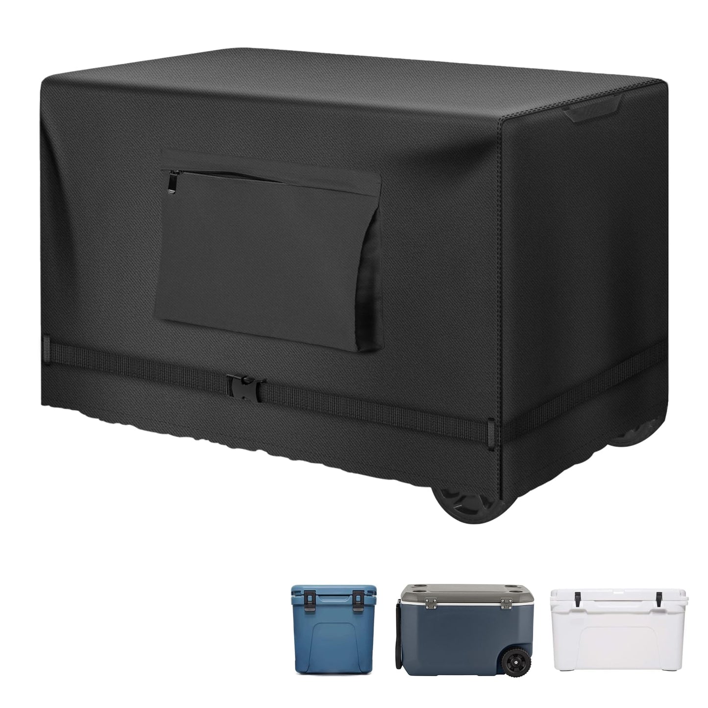 Cooler Cover for 45/65 Cooler, Kovshuiwe Heavy Duty Waterproof Ice Chest Cover, Ice Box Covers, Heavy Duty 420D Oxford Fabric, 31.5”(L) x 21.2”(D) x 20”(H)