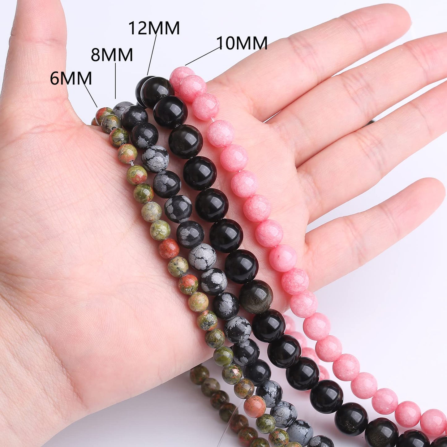 32PCS 12MM Black Malachite Beads Stone Beads Energy Healing Beads for DIY Jewelry Bracelet Necklace Making for Jewelry Making15Inch…
