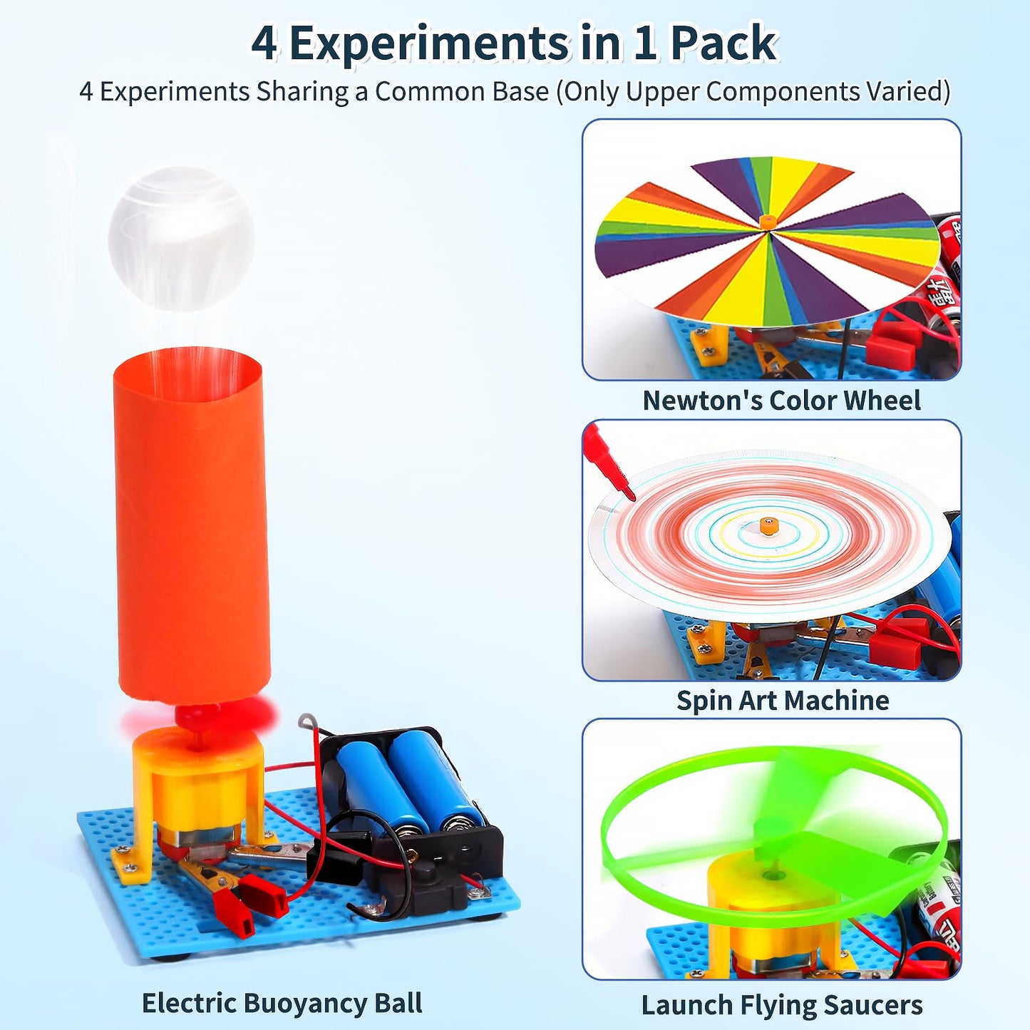 4 Set STEM Science Kits for Kids Age 8-12, 7-in-1 Science Experiments Crafts Projects Electric Motor Building Kit 8-10 9-12, STEM Toys for 8 9 10 11 13 Year Old Boys Girls Classroom Activity Gift