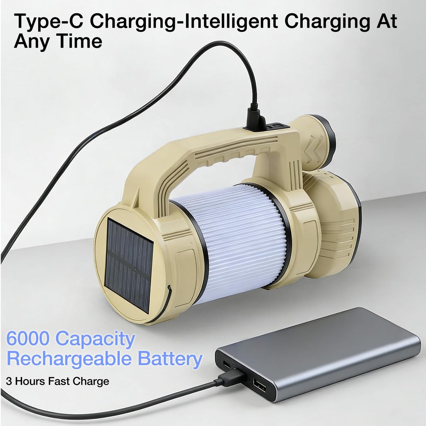 Rechargeable LED Lantern, Camping Essentials, 800LM, Hanging Solar Charging，9 Light Modes, IPX6 Waterproof, Lantern Flashlight for Hurricane Emergency, Hiking, Home and More, USB Cable Included