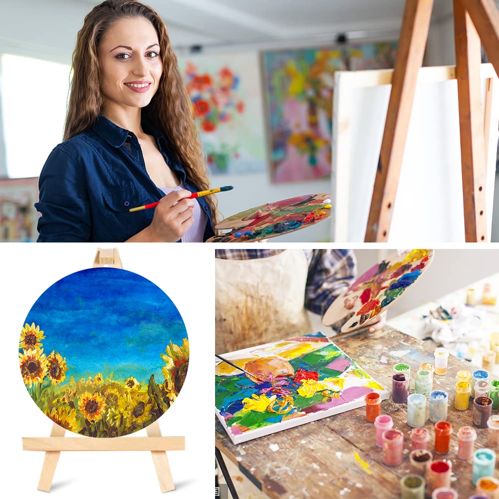 8 Pack Round Painting Canvas Panels, 8in Oil Painting Canvas Multipack for Acrylic, Oil, Gouache, Tempera Paints & Wet Art Media