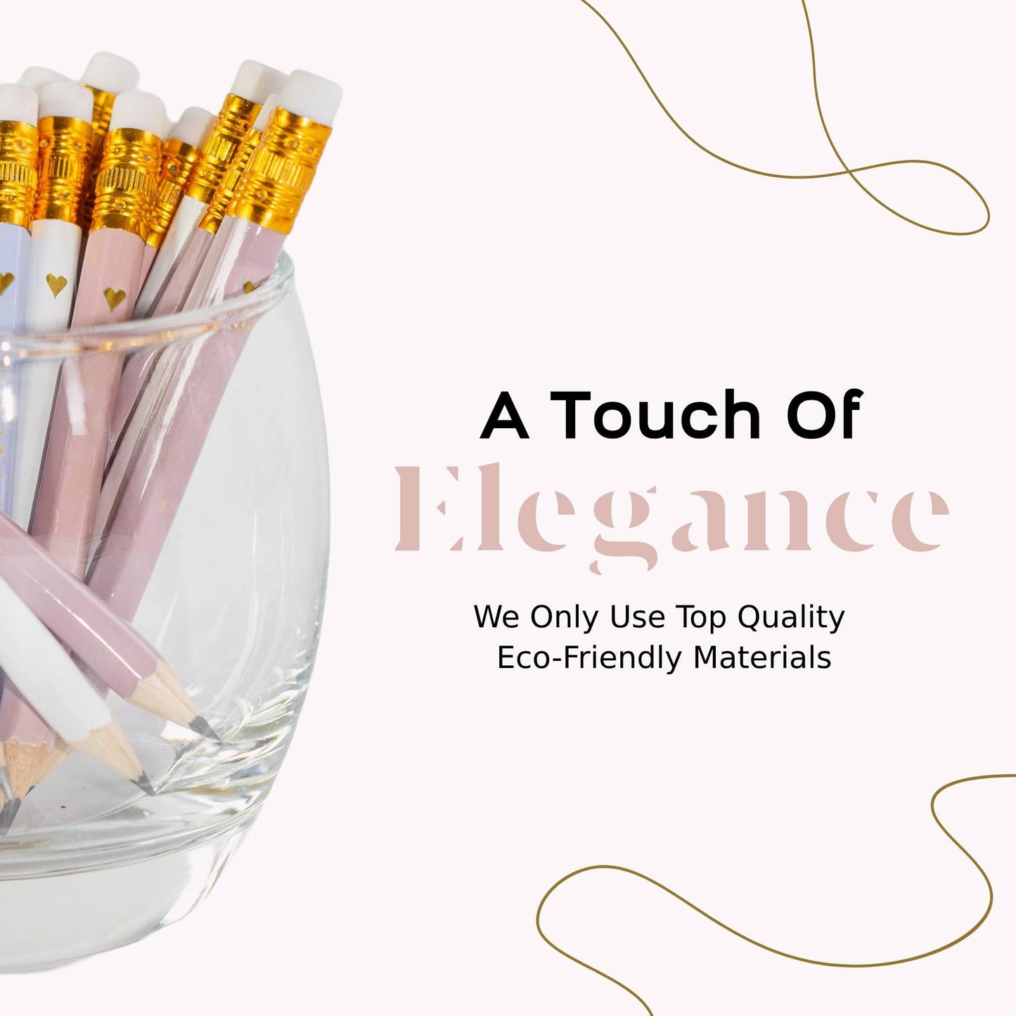 Markt Heart Pencils for Baby Shower Games and Bridal Shower Games, Mini Pencils, Small Pink Pencil Set For Game Prizes, Bridal Pens (Blush)