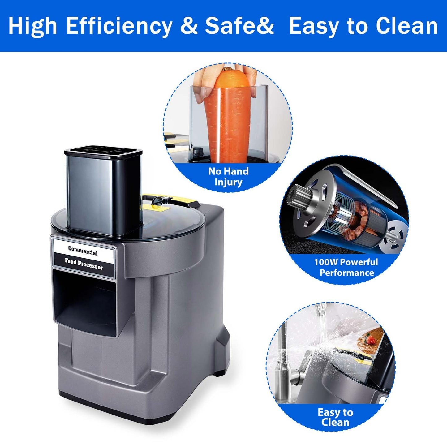 3 in 1 Commercial Vegetable Dicer Chopper,Multifunctional Food Processor, Electric Potato Cutter Automatic Onion Slicer& Shredder with 3 Blades