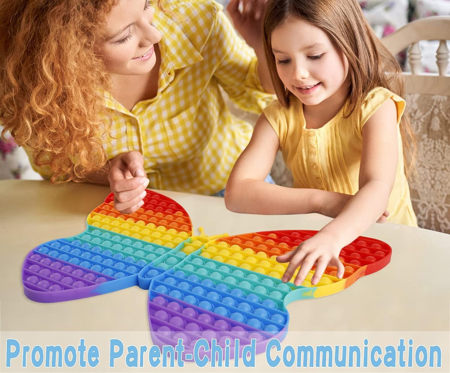 Giant Fidget Toys for Kids, 19 Inch Jumbo Extra Large Butterfly Push Bubble Sensory Toy Super Big Huge Fidgets Mega Stress Reliever Gifts Classroom Tool for Girls Toddlers