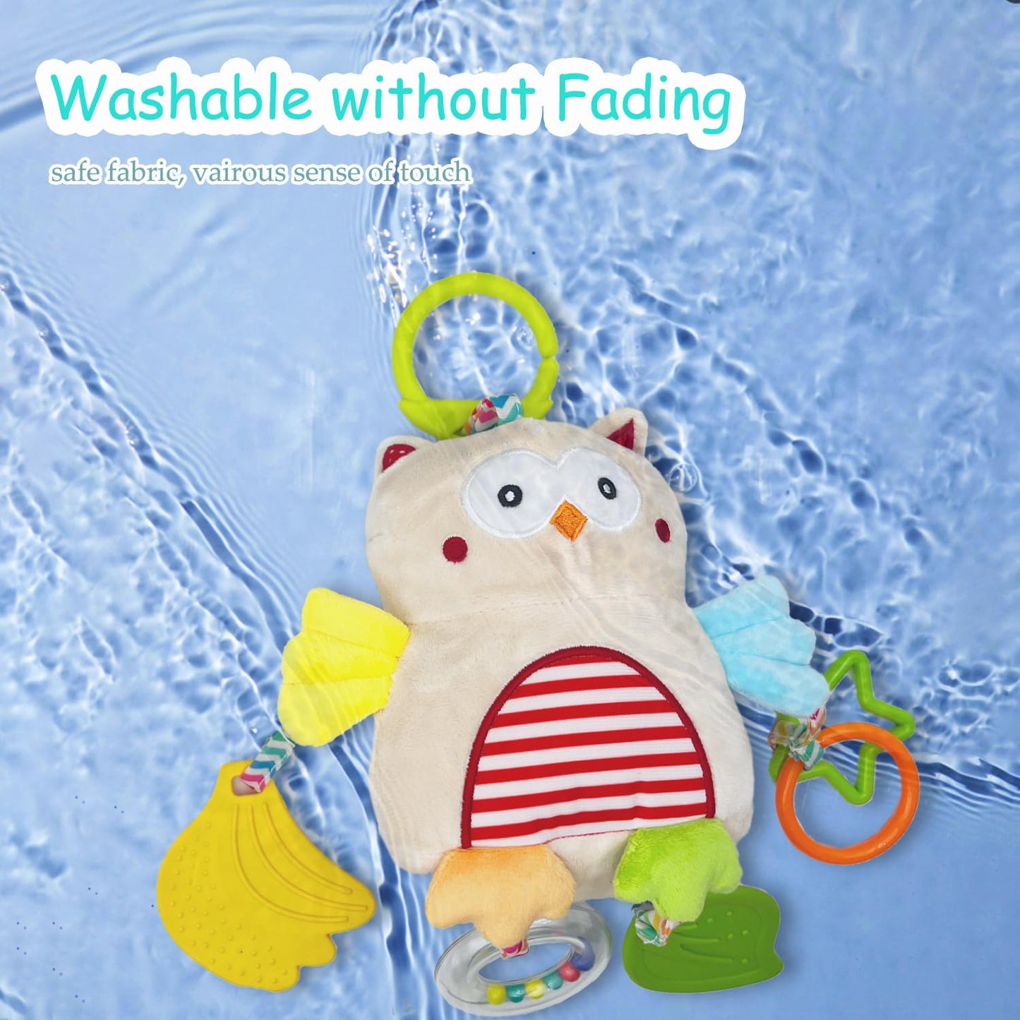 Cylazo Baby Hanging Toys, Plush Animal Stuffed Sensory Toys for Carseat Stroller Car Seat Crib Play Gym, Baby Toys for 0 3 6 9 12 Months, Baby Boys and Girls Gift (Owl)