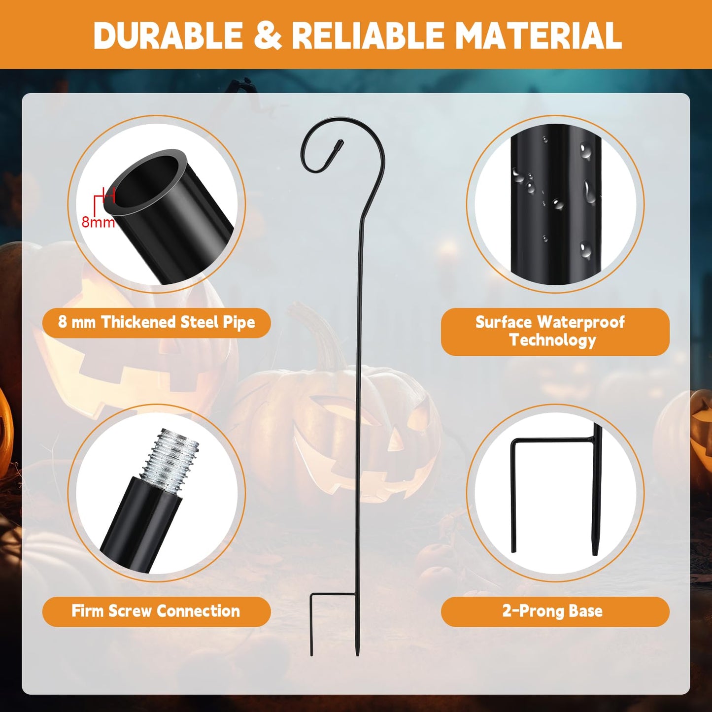 Hicarer 12 Pcs Shepherds Hooks for Outdoor 32 Inch 1/3 Bird Feeder Pole Rust Resistant Steel Shepard Hooks for Wedding Garden Bird Feeders Hanging Lanterns Solar Outdoor Lights