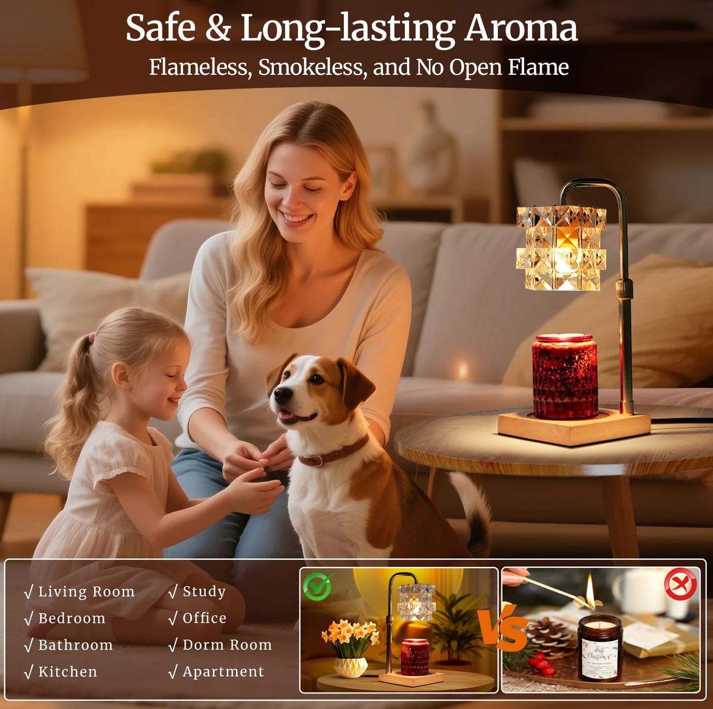 Alpharan Candle Warmer Lamp with Timer - Electric Wax Warmer for Home Desk Decor, Birthday Gifts for Women Mom Men, House Warming Gifts New Home Kitchen Office Dorm