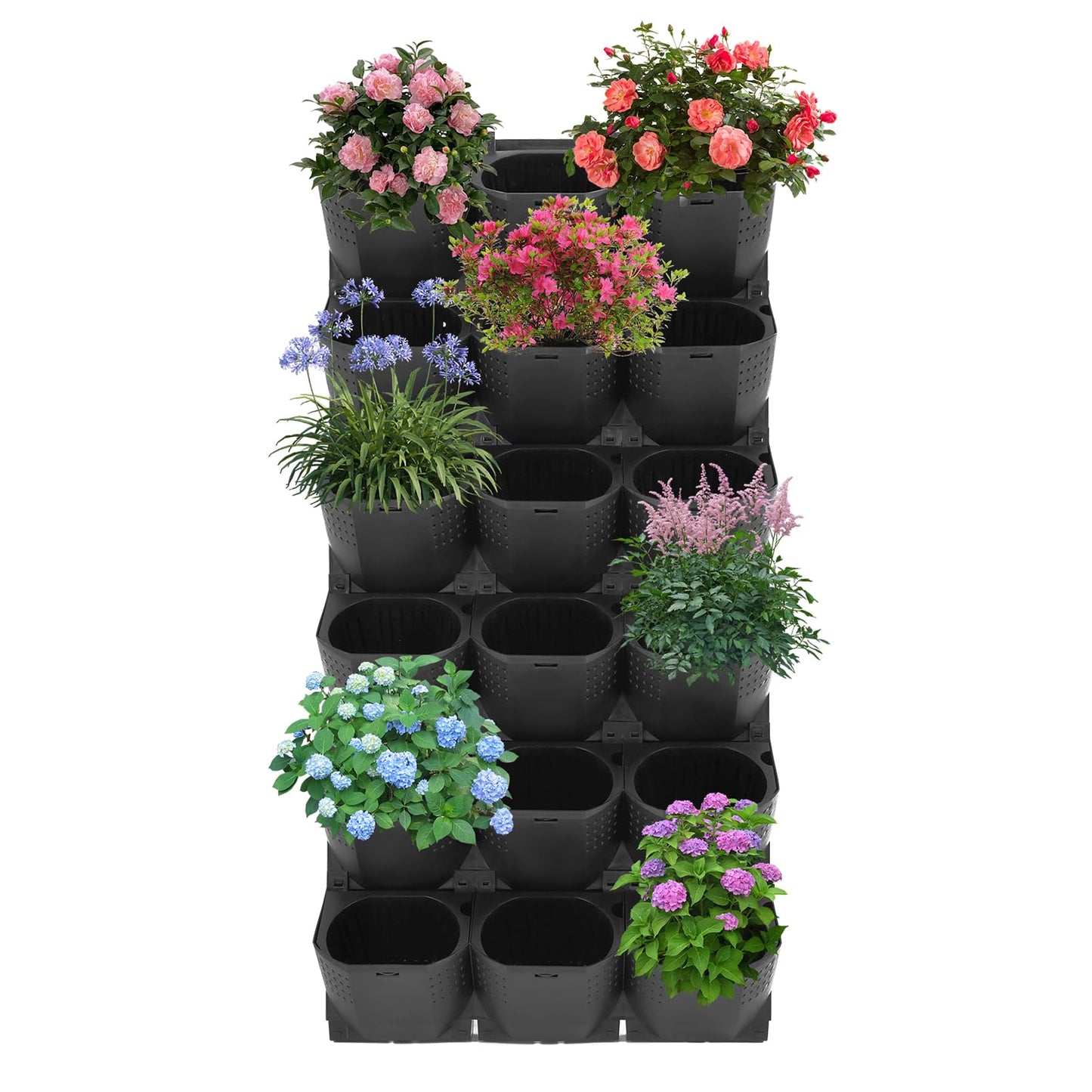 sertheha Self Watering Wall Planter with 36 Pots, Vertical Garden Planter for Indoor Plants, Wall Mounted Planters Hanging Flower Herbs Vegetables for Garden Balcony Decor (Black)
