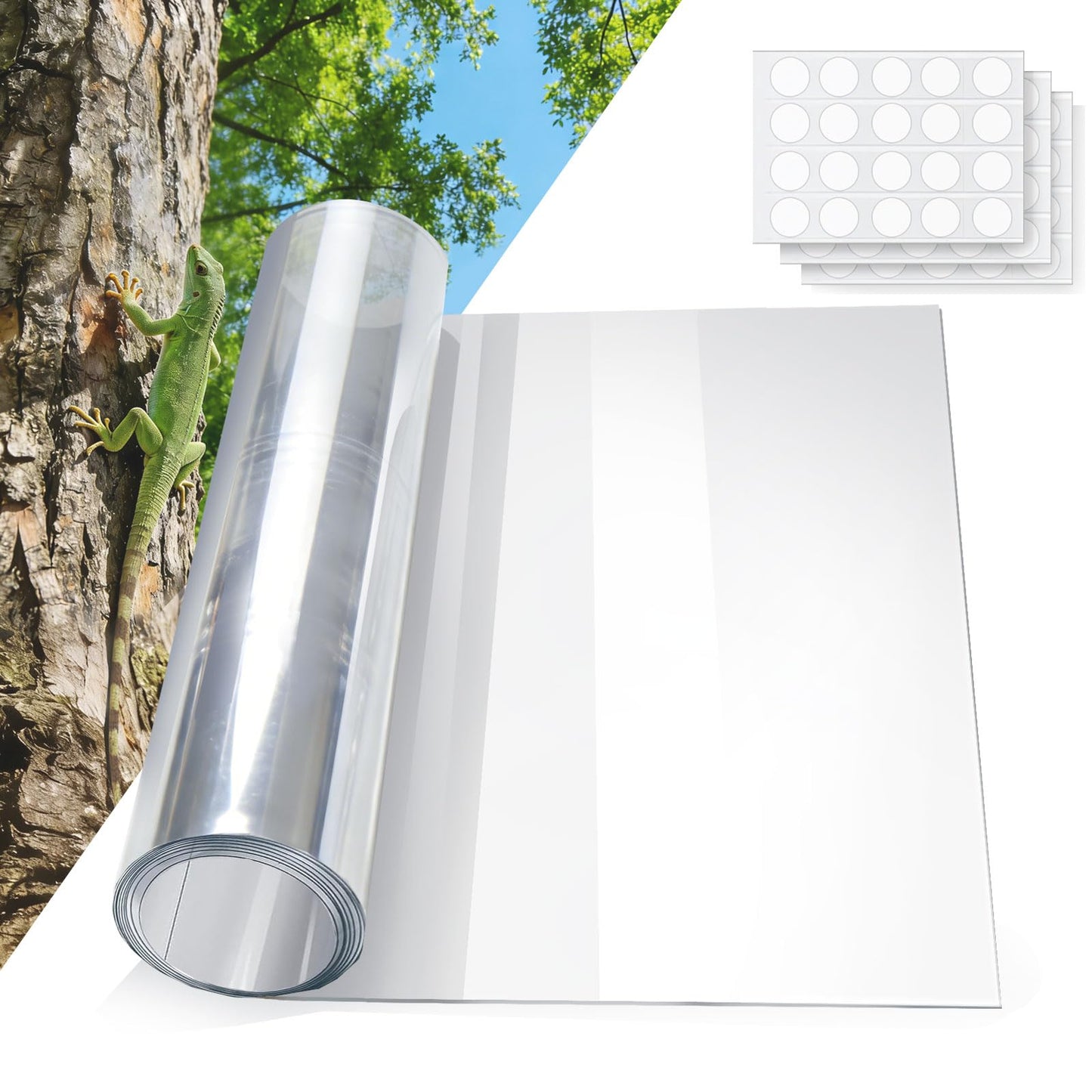 Serendipresent Extra Thick Tree Trunk Protector Guard-79 L x 15.9" W PET Plastic Wrap for Iguana & Cat Prevention, DIY Plant Greenhouse Including Waterproof Transparent Acrylic Double-Sided Adhesive