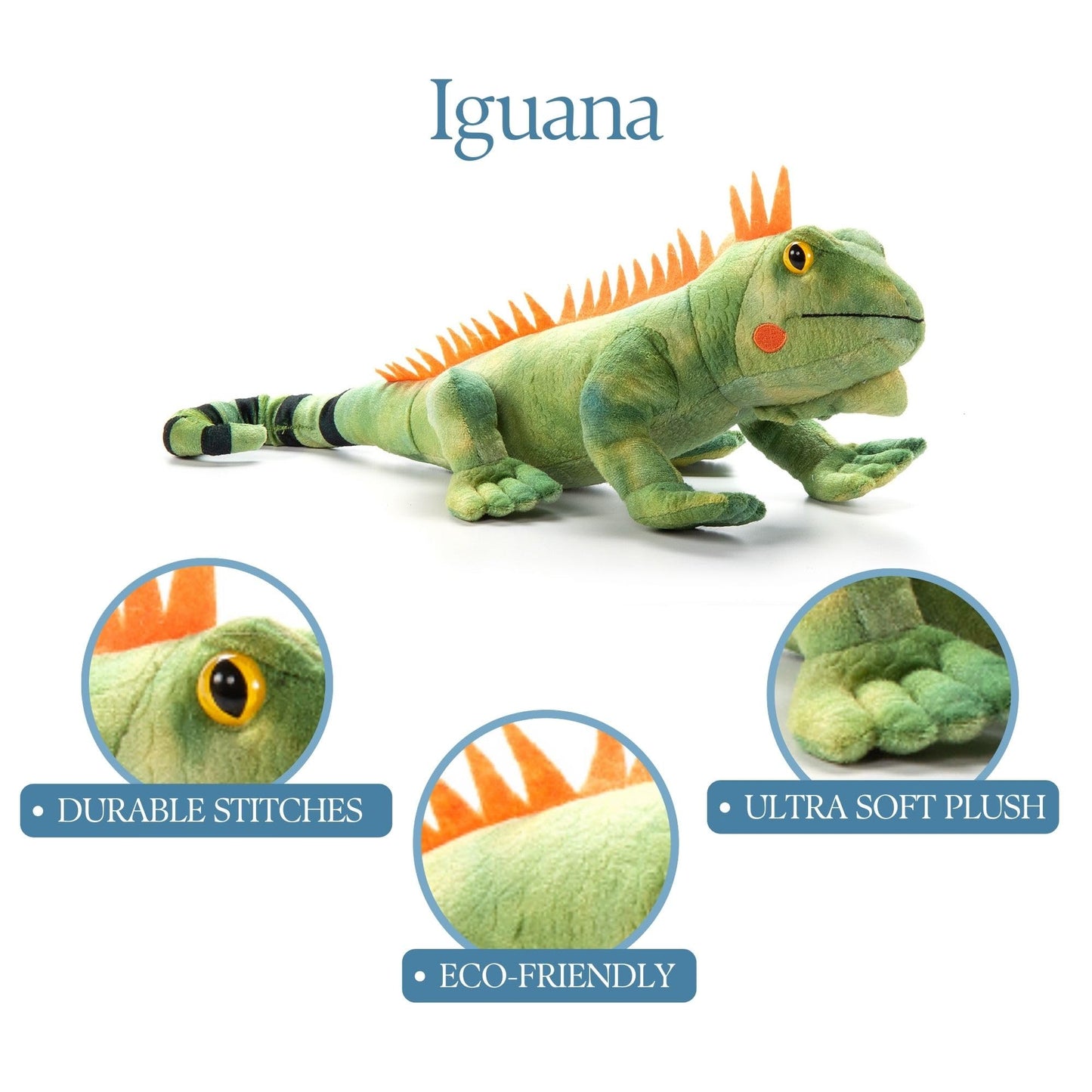 The Petting Zoo Iguana Stuffed Animal Plushie, Gifts for Kids, Wild Onez Reptile Animals, Iguana Plush Toy 18 Inches