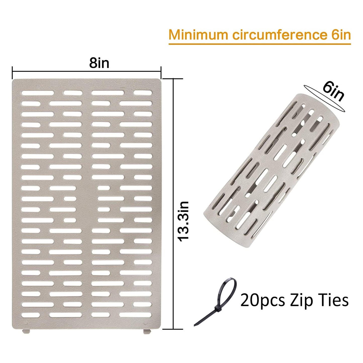 10 Pack Plastic Tree Trunk Protectors - Easy Flexible Guards With 20pcs Zip Ties, Expandable Nursery Mesh Bark Plant Protector for Preventing Damage From Trimmers, Mowers, Rodents