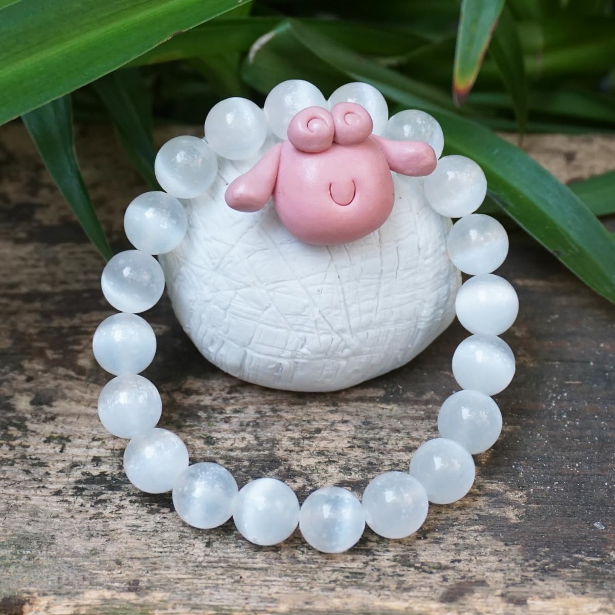 8MM Selenite Bracelets for Women Negative Energy Shield | Natural Cats Eye | Beautiful Crystal Jewelry to Cleanse and Charge Energy & Power | Must Have for Meditation