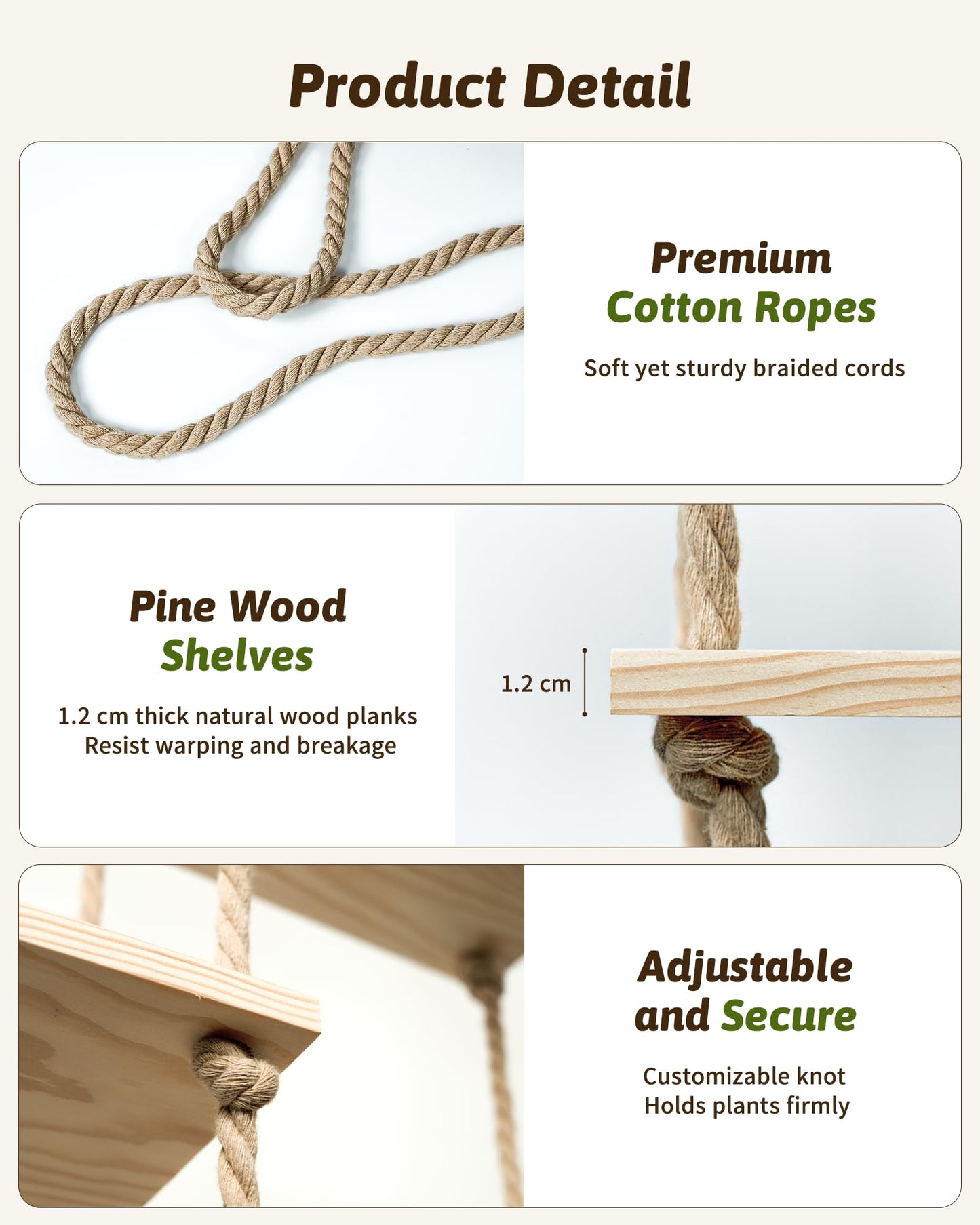 GENTINGBRO Window Plant Shelves Macrame Plant Hanger Floating Shelves Window Sill Shelf for Plants Hanging Plant Stand Indoor Window Plant Holder Boho Decor Living Room Bedroom Wall Decor