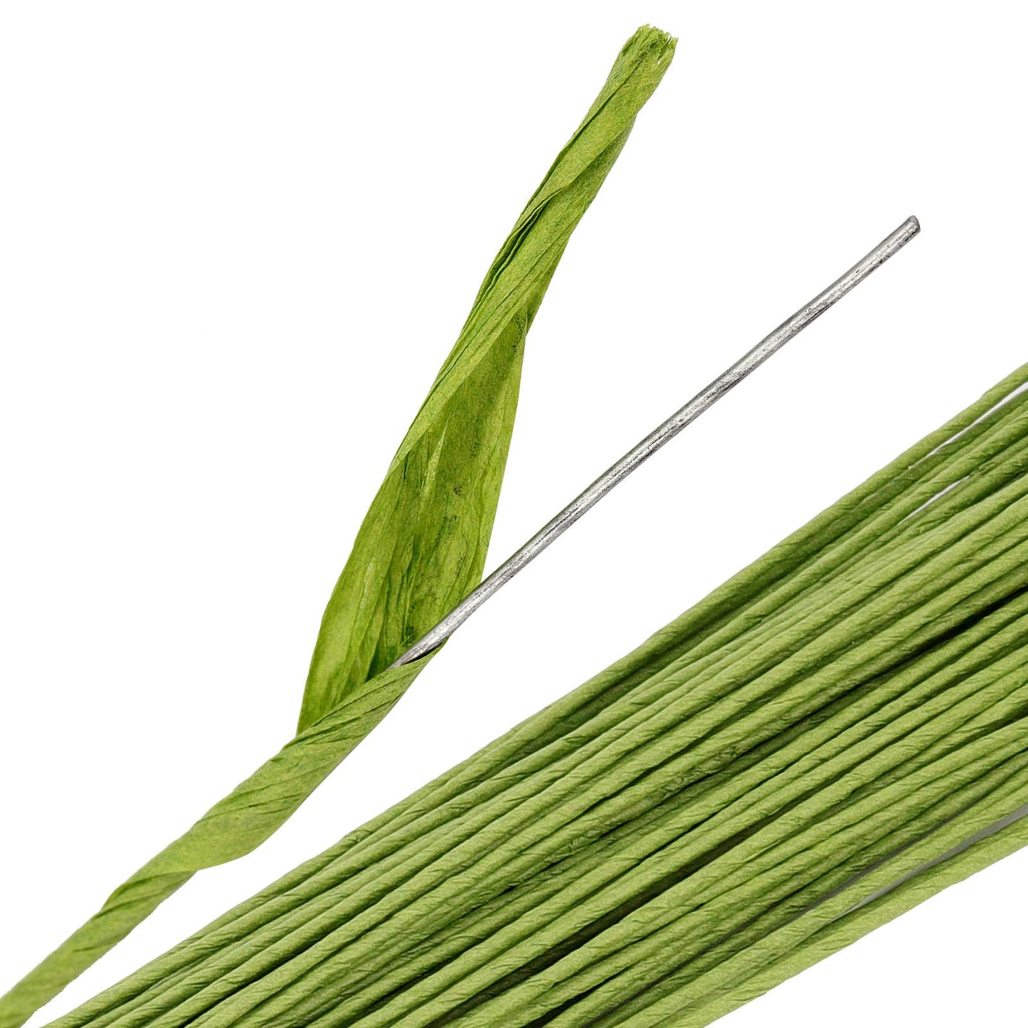 KEILEOHO 200 PCS Floral Stem Wire 14 Gauge 15.75 Inches Length, Green Floral Wire, Floral Paper Wrapped Wires for Flower Making, DIY Floral Arrangements and Decorations