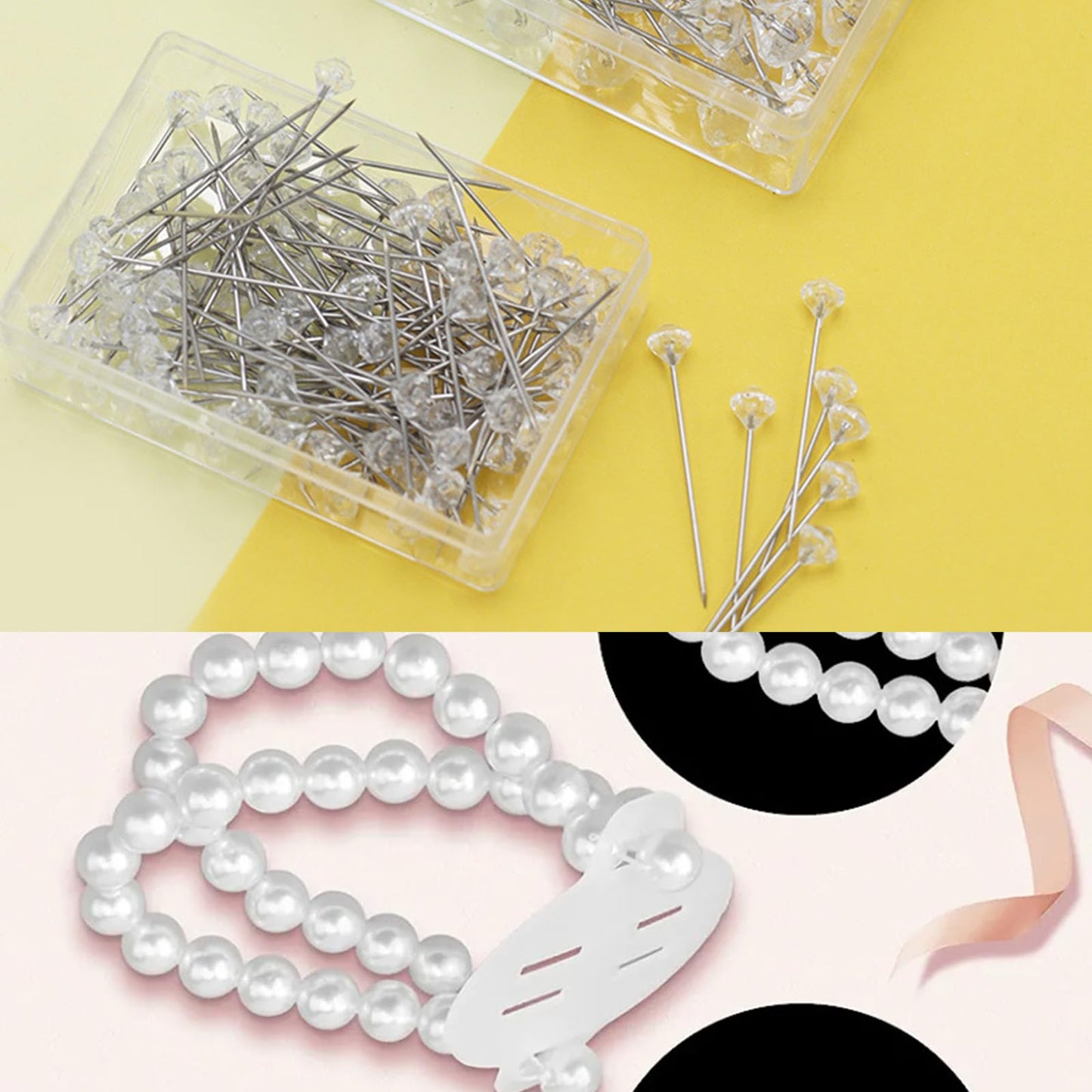JDRGJTH 164 PCS Floral Wire Arrangement Tools Kit with 26 Gauge Stem Wire Floral Tape Corsage Pin Floral Wire Cutter White Ribbon Pearl Wrist for DIY Wrist Corsages Wreath Making