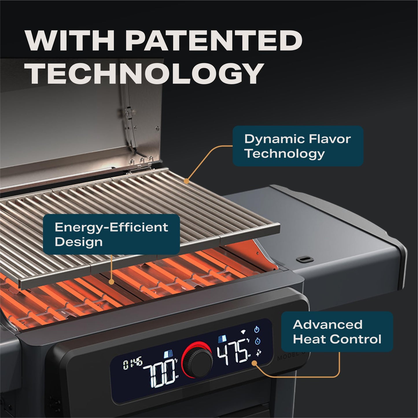Current Model G Dual Zone Grill, Smart Electric Outdoor Grill with 200-700°F Range for Searing & Roasting, Digital Precision, Independent Heat Zones, Apartment-Friendly & Weather-Resistant, Moon Dust