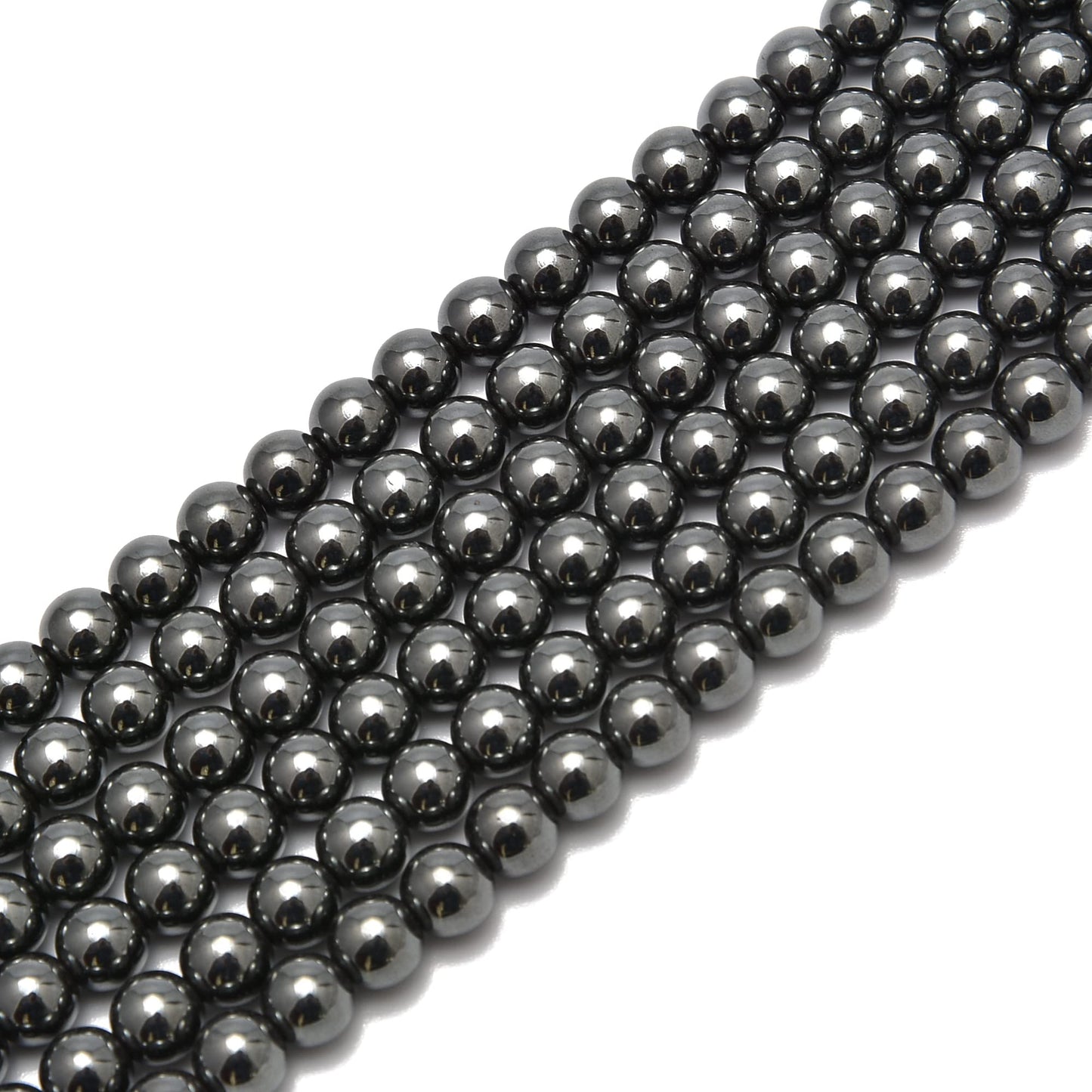 jodaying 10mm Grey Hematite Smooth Round Natural Gematone Loose Beads for Jewelry Making DIY Findings 1 Strand 15"
