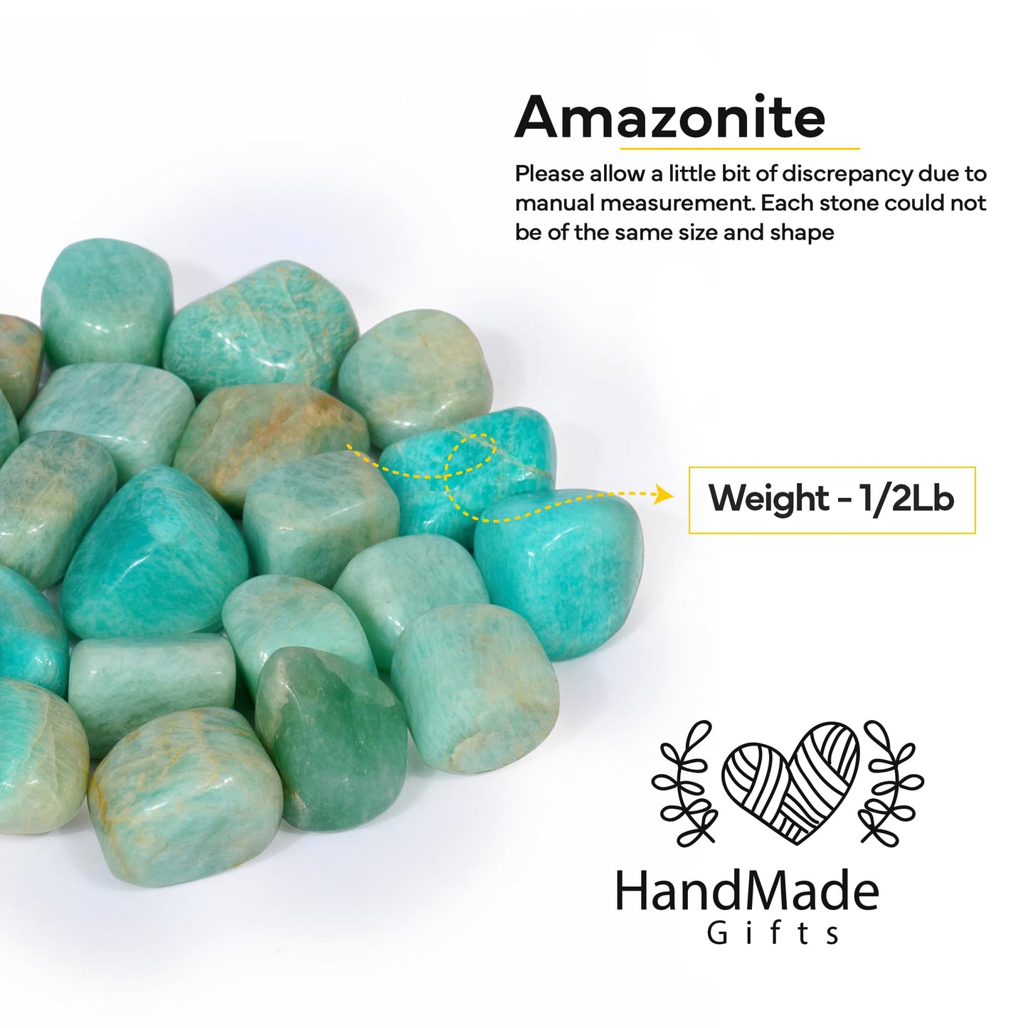 1/2lb Amazonite Tumbled Stones, Polished Crystals Healing, Natural Stones, Feng Shui, Chakra Balancing, Good Luck, Reiki Gift, Home Decor, Size 20-25 Mm, Polished Gemstones