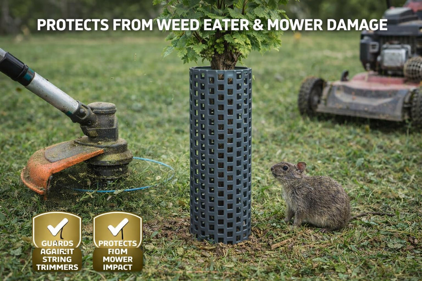 15" Tree Trunk Protectors, Stackable Spiral Tree Guards, Adjustable Width Bark Protection from Weed Eaters, Deer & Rodents, Tall Sapling & Vineyard Vine Protectors, Durable Plastic (12, Slate)