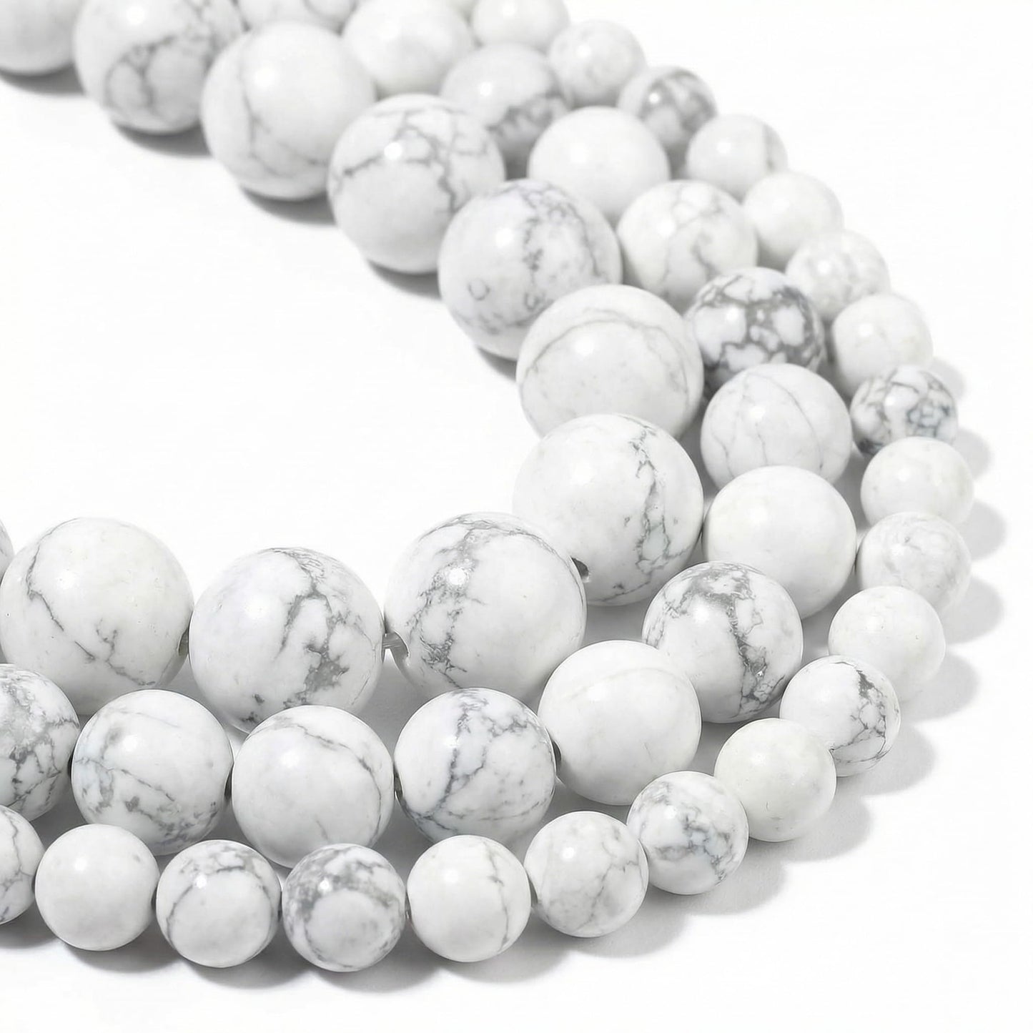 Yochus 45pcs White Howlite Turquoises Beads，8mm Healing Power Natural Stone Round Loose Beads for Jewelry Making Earring Necklace DIY Crafts